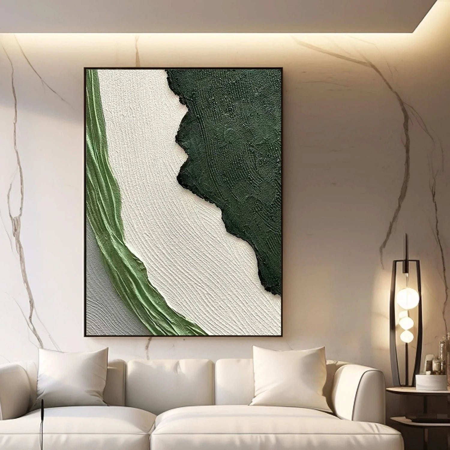 Green Textured Minimalist Wall Art #GT042