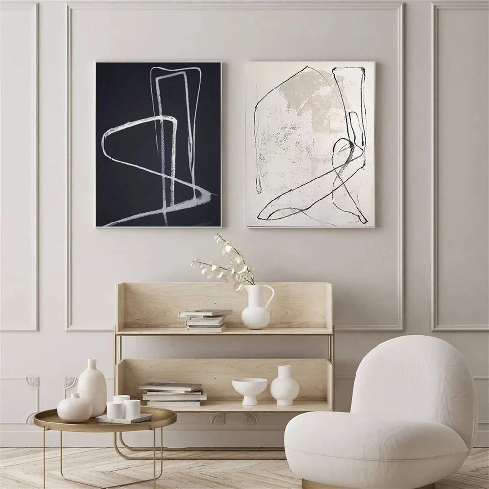 Wabi Sabi Abstract Wall Art Set of 2 #WA152