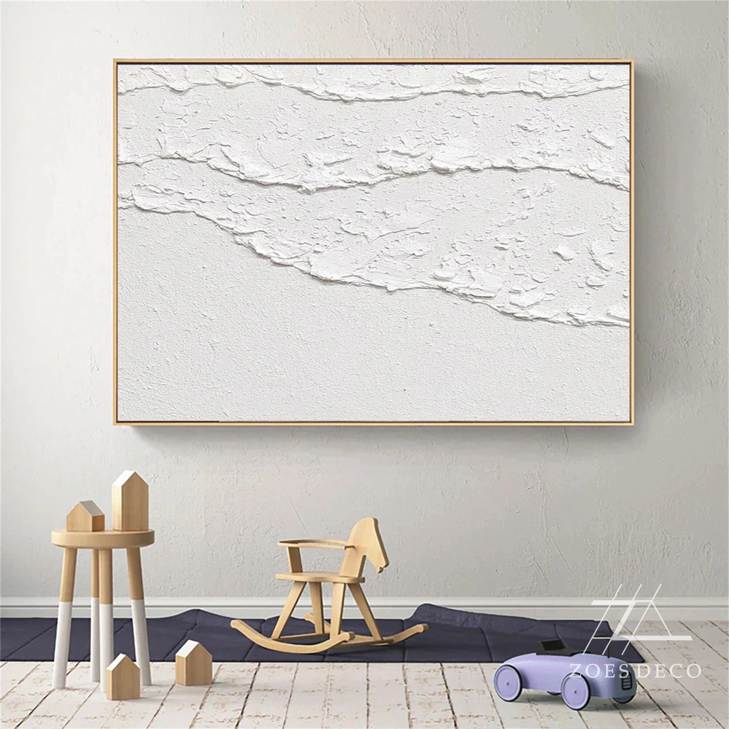 White Textured Minimalist Wall Art #WT180