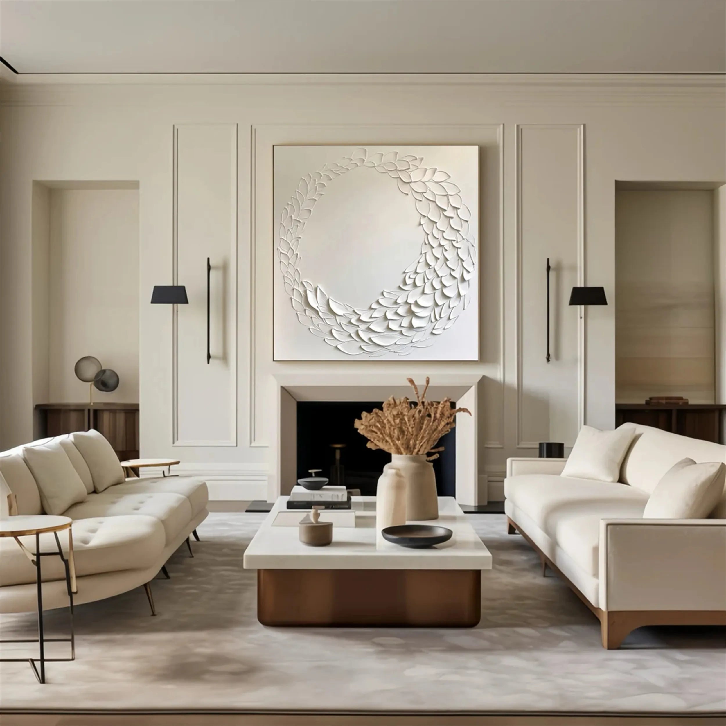 White Textured Minimalist Wall Art #WT092