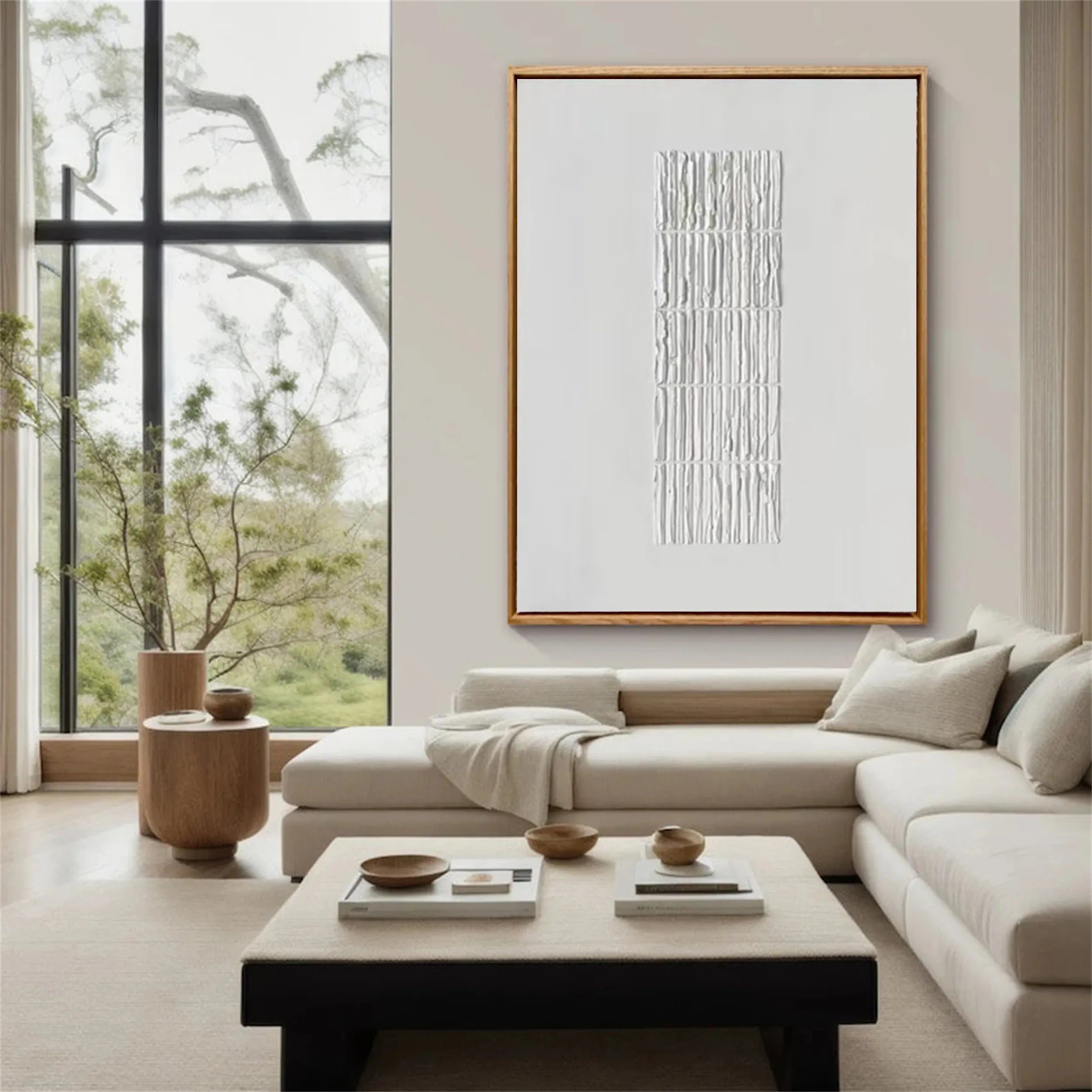White Textured Minimalist Wall Art #WT111