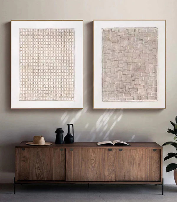 Wabi Sabi Abstract Wall Art Set of 2 #WA058