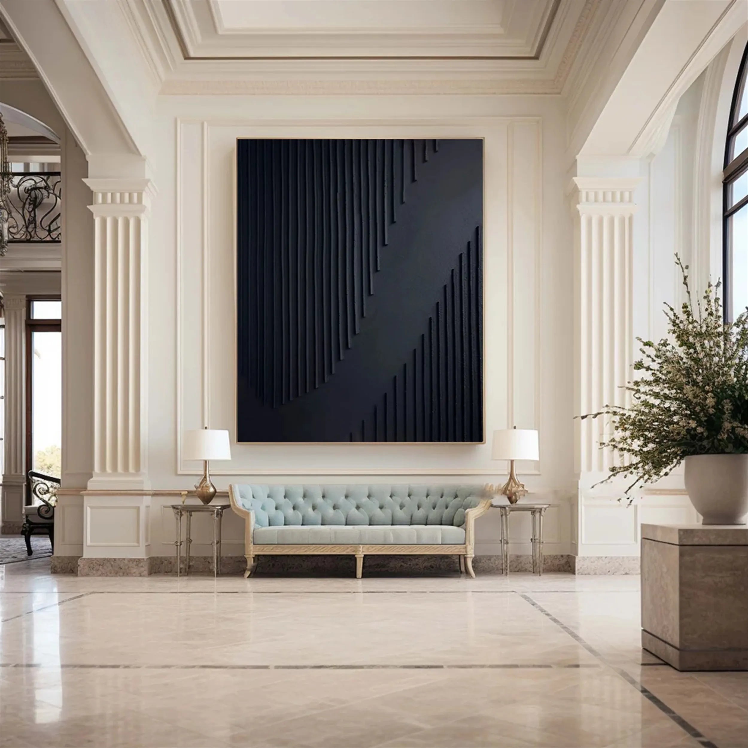 Black Textured Minimalist Wall Art #BT054