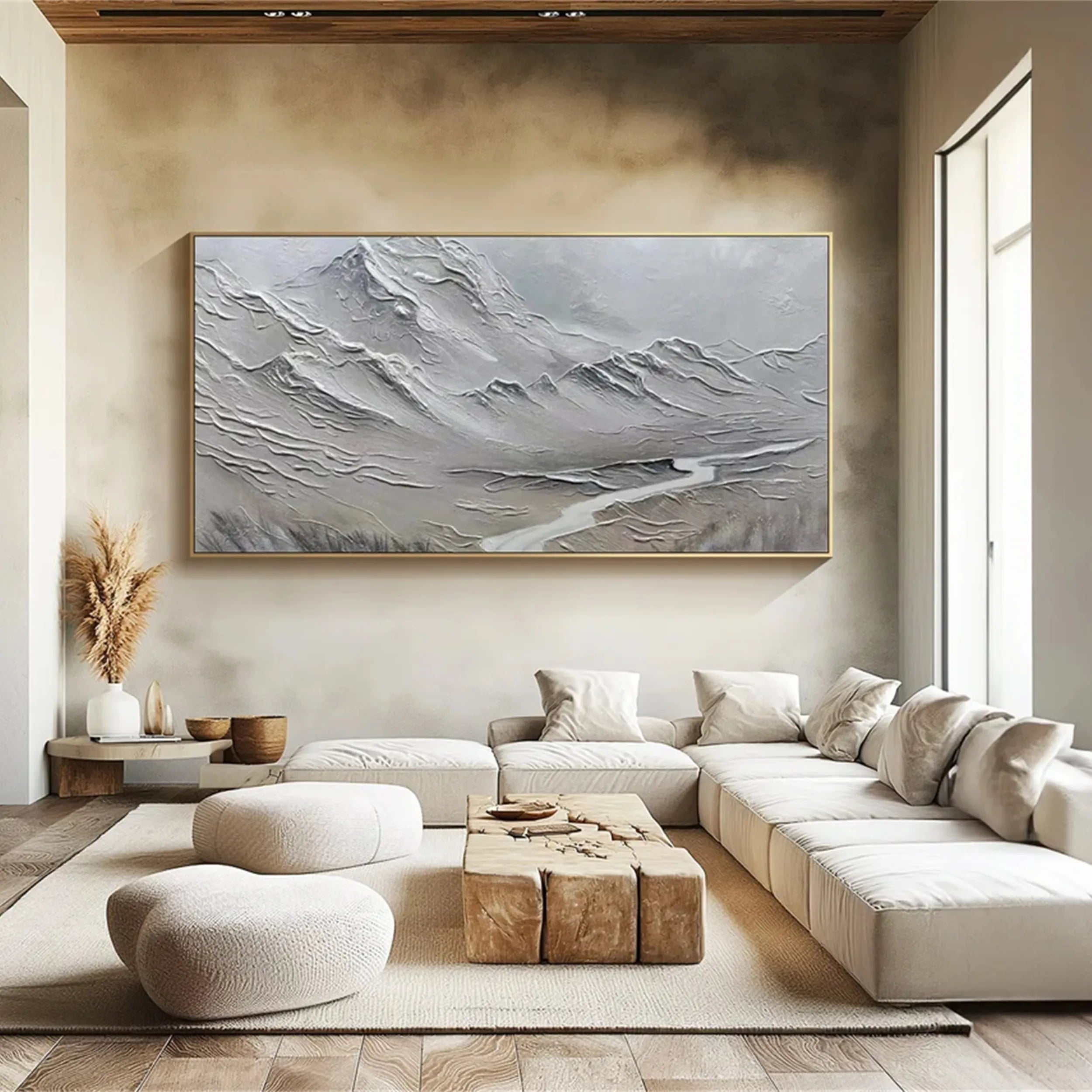 White Textured Minimalist Wall Art #WT119