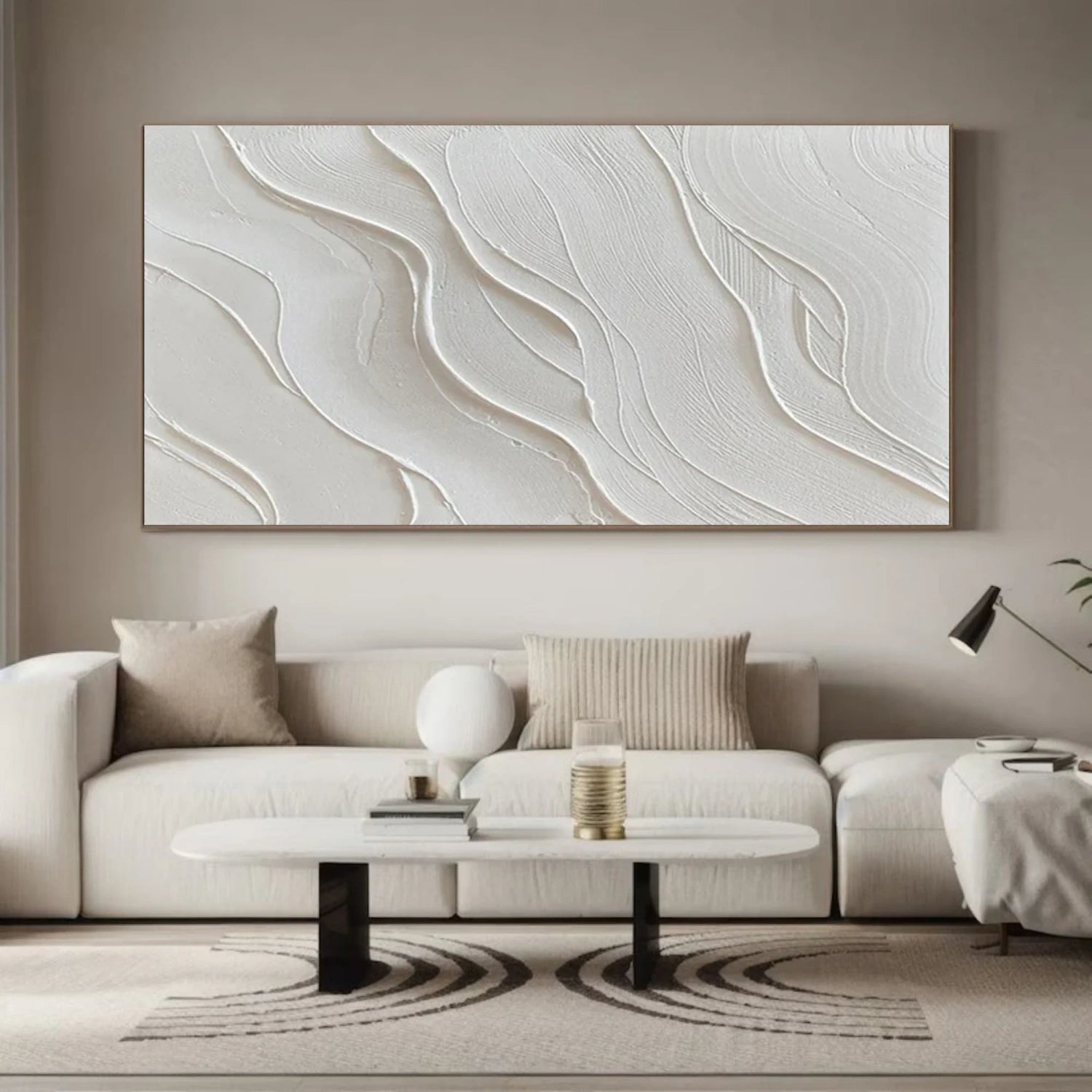White Textured Minimalist Wall Art #WT182