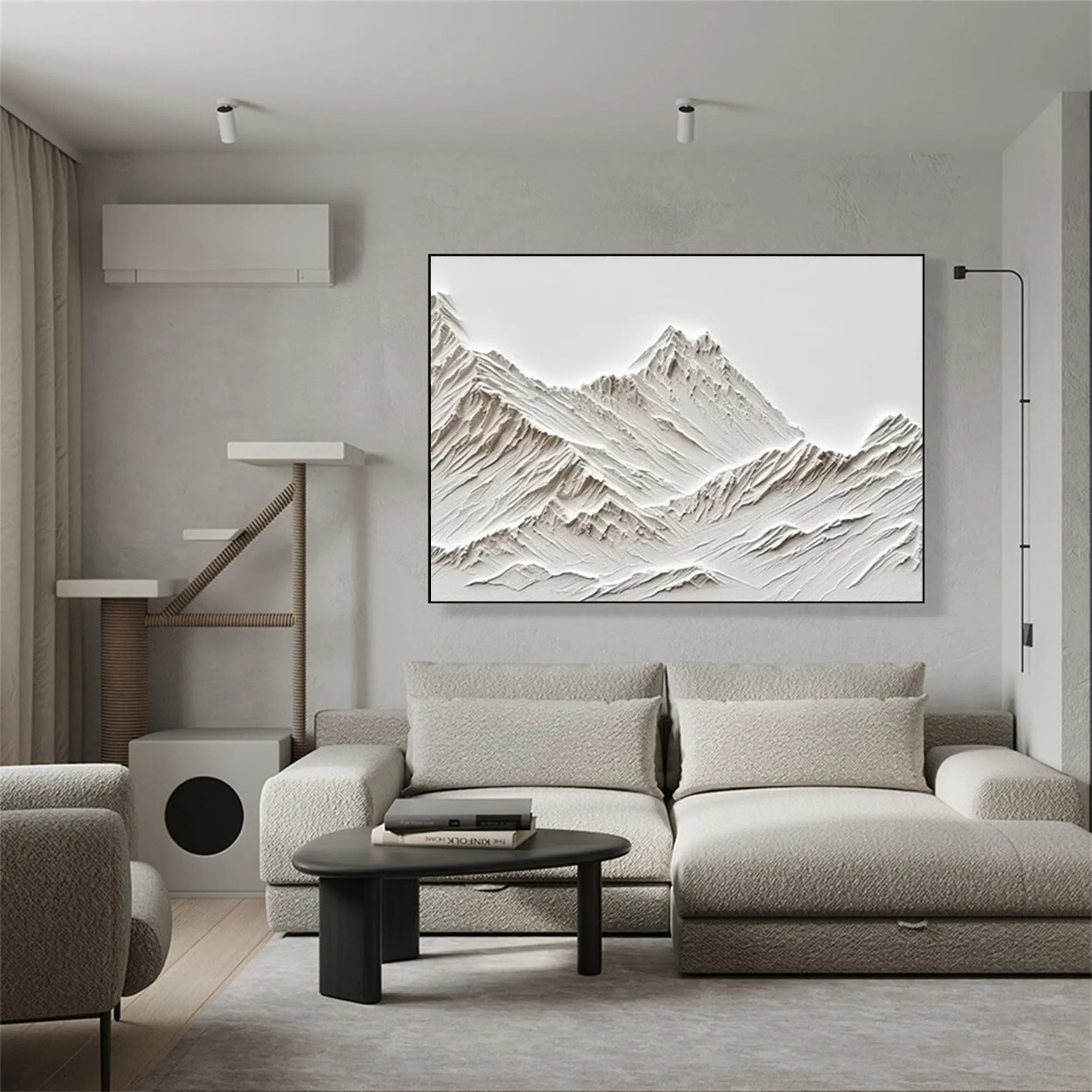 White Textured Minimalist Wall Art #WT138