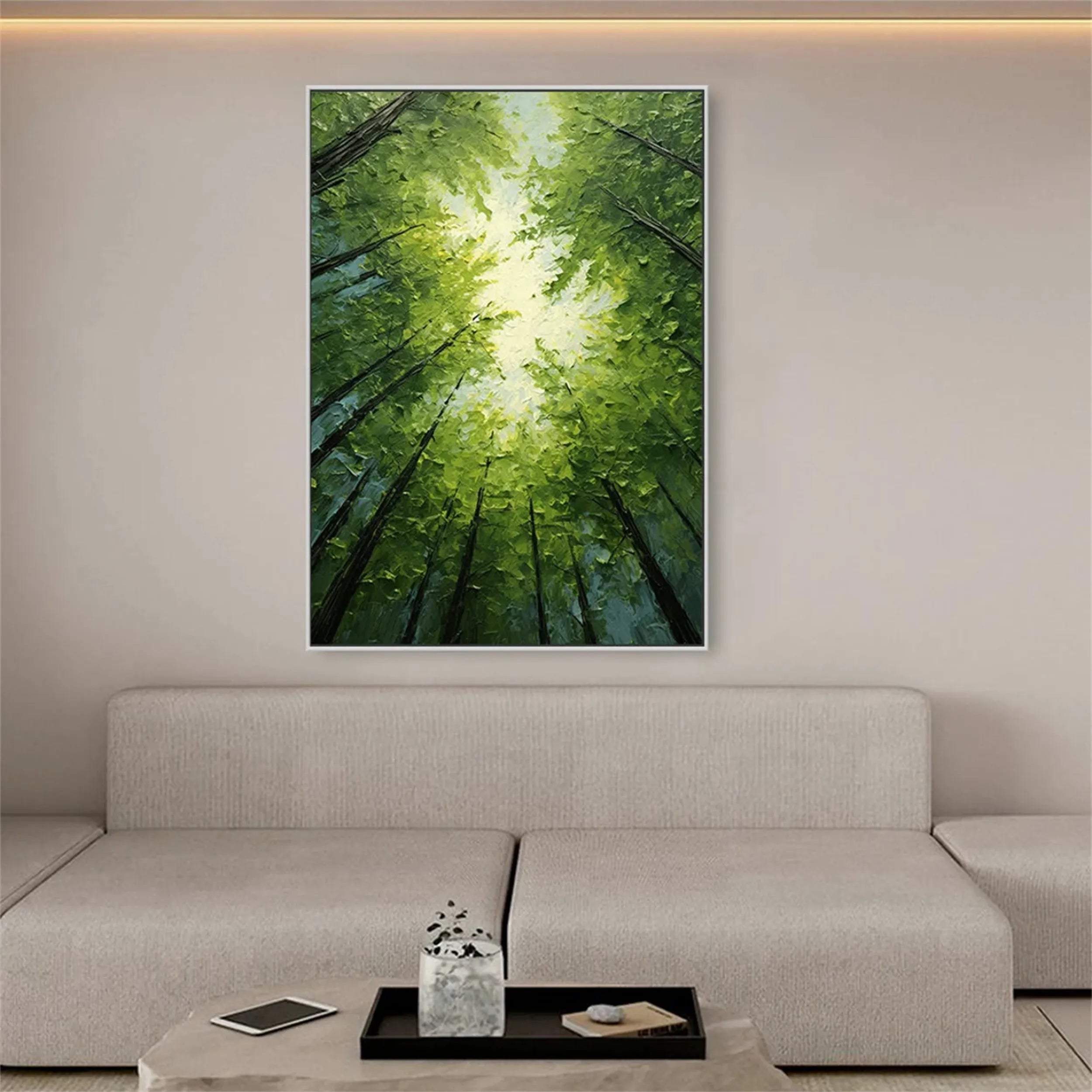 Green Textured Minimalist Wall Art #GT031