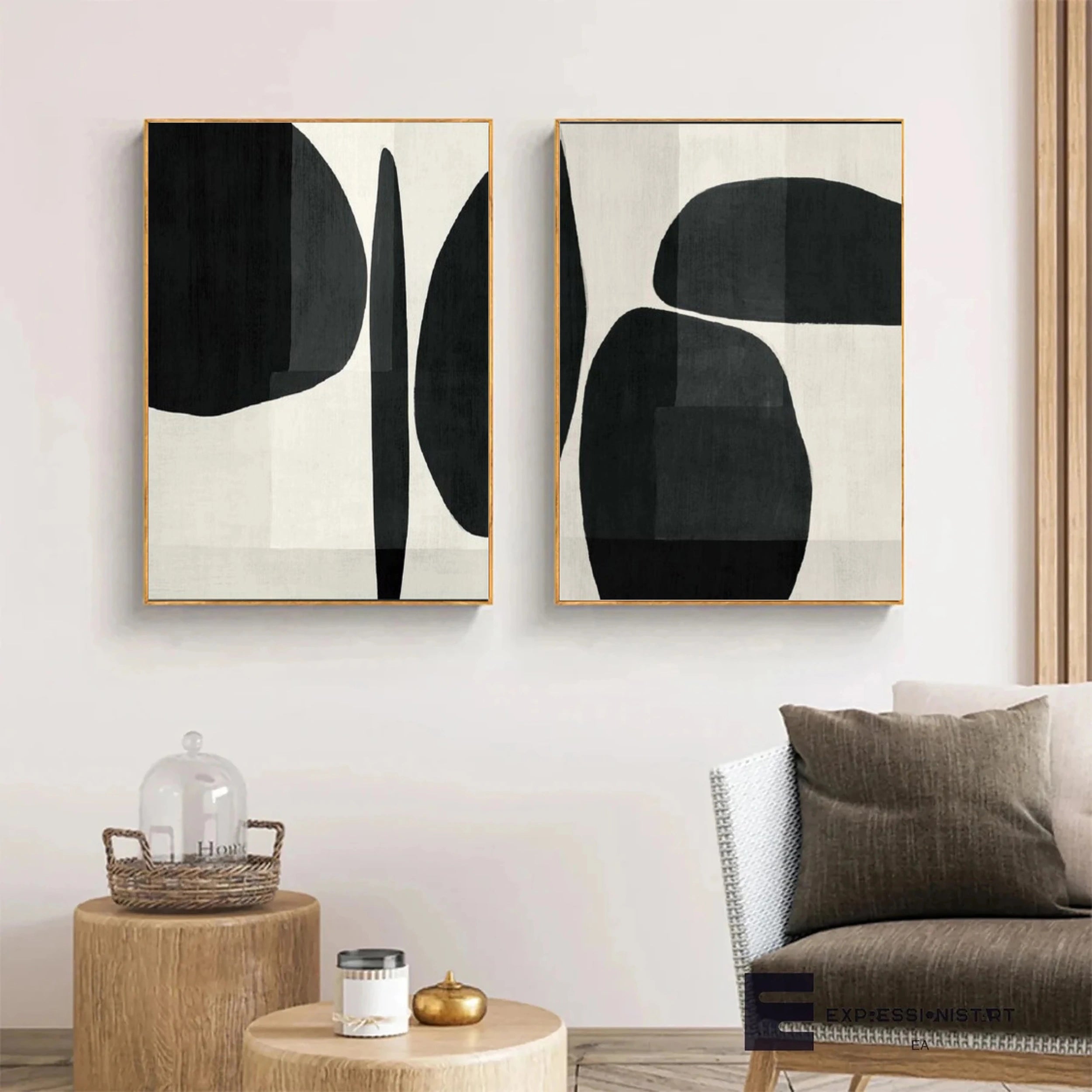 Wabi Sabi Abstract Wall Art Set of 2 #WA121