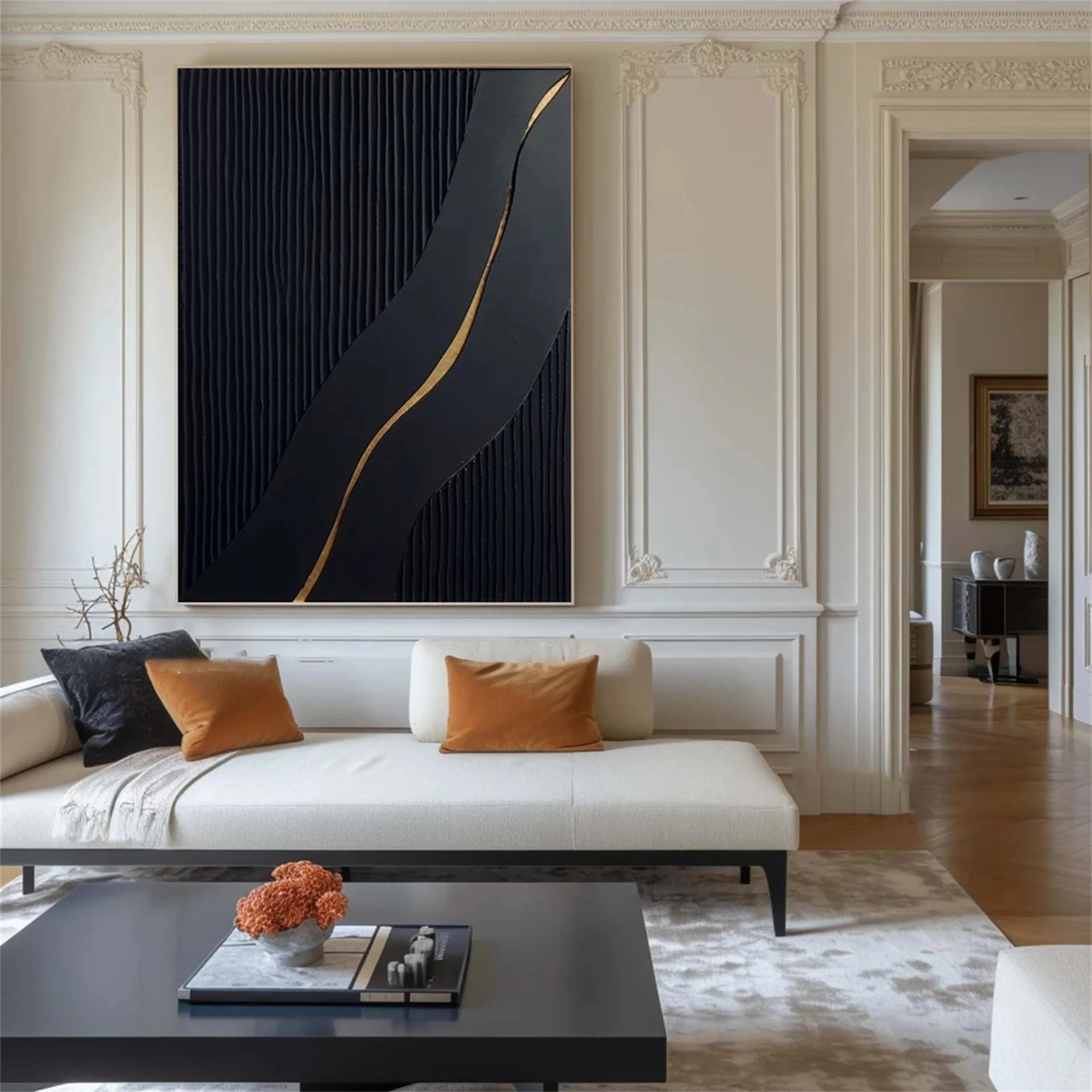 Black Textured Minimalist Wall Art #BT056
