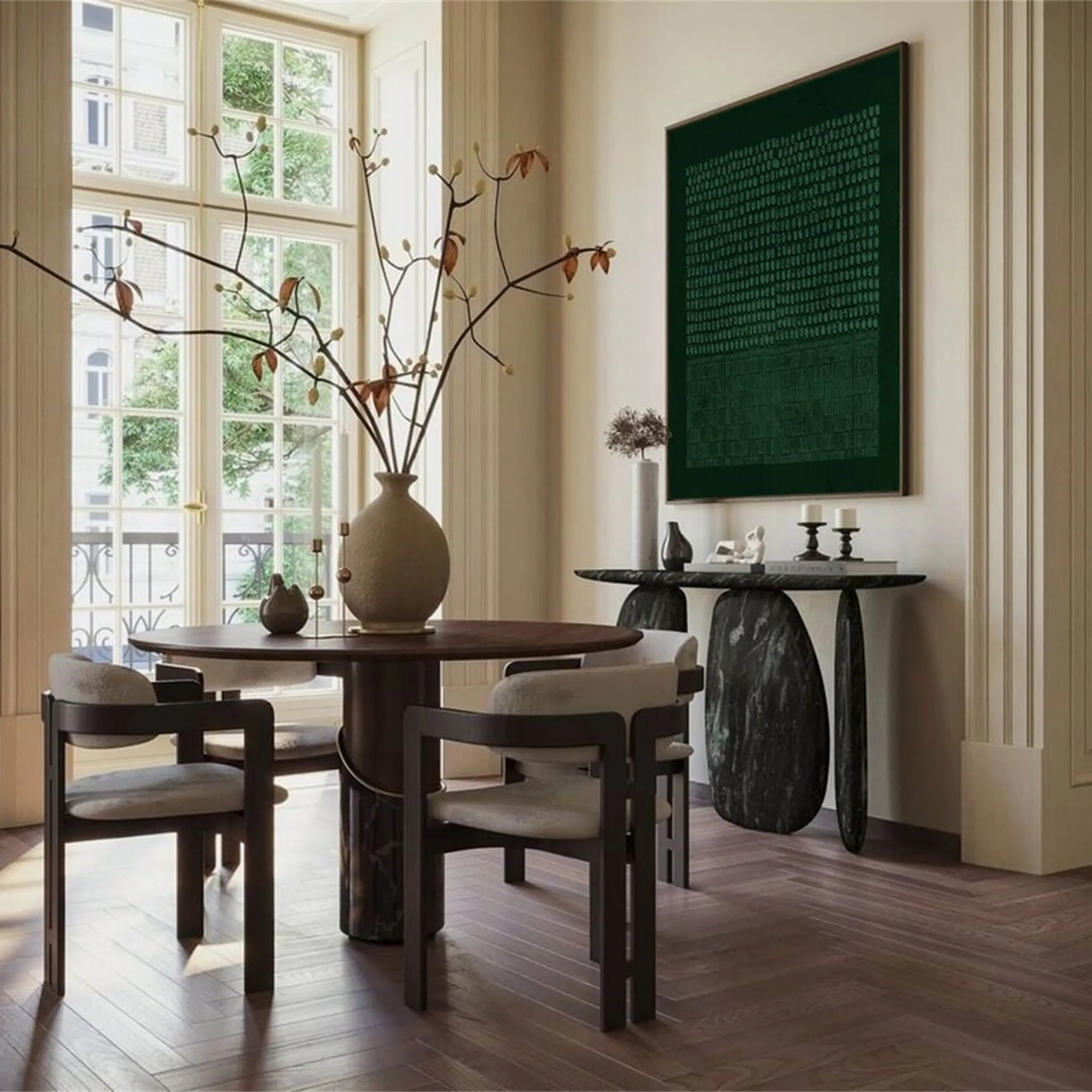 Green Textured Minimalist Wall Art #GT011