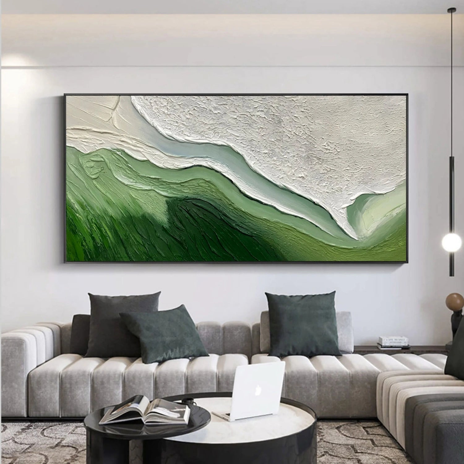 Green Textured Minimalist Wall Art #GT047