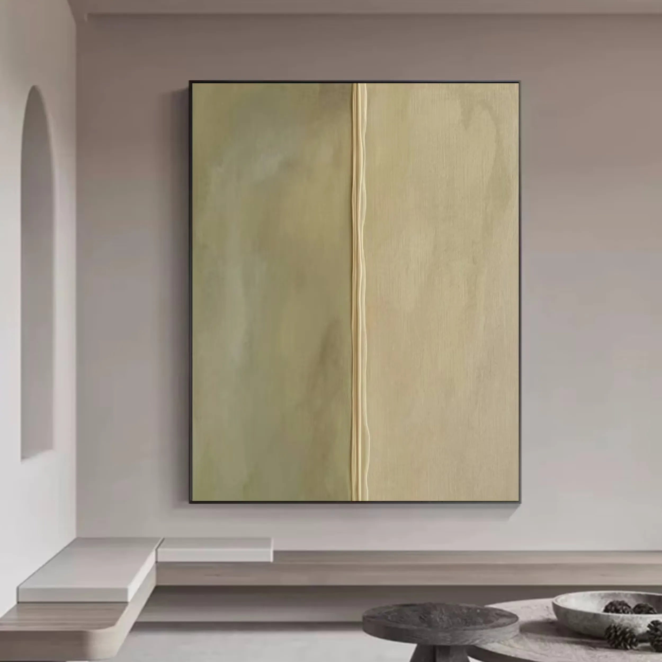 Green Textured Minimalist Wall Art #GT022
