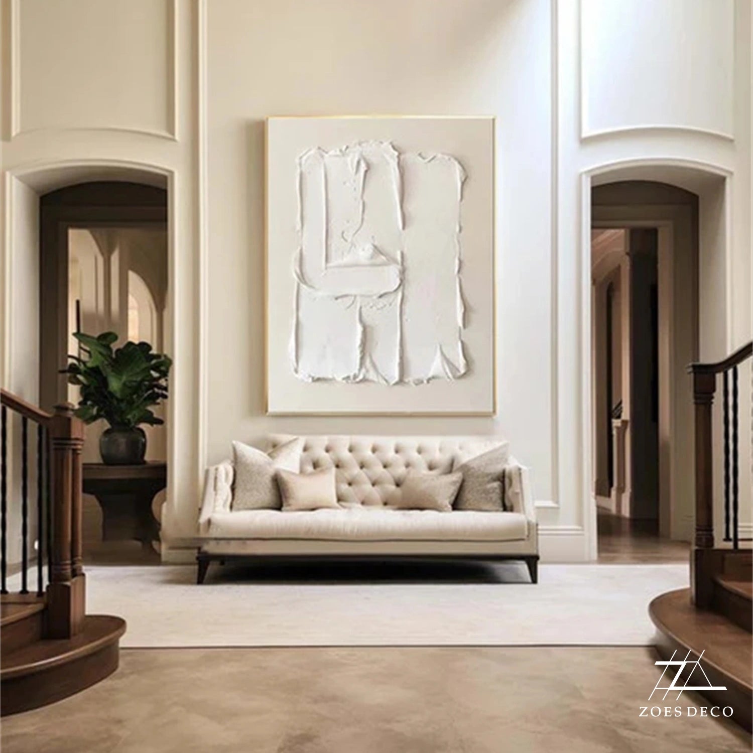 White Textured Minimalist Wall Art #WT176