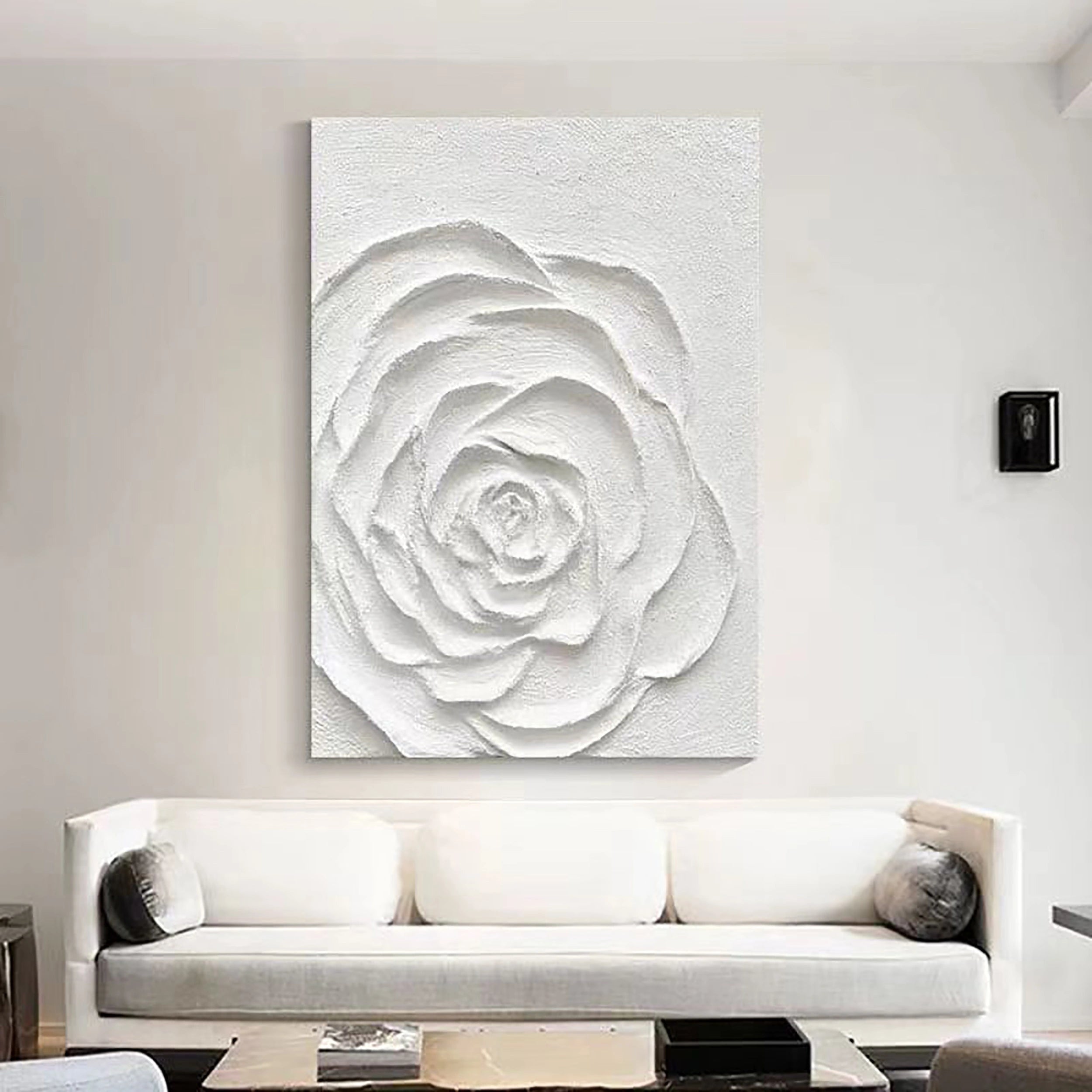 White Textured Minimalist Wall Art #WT053