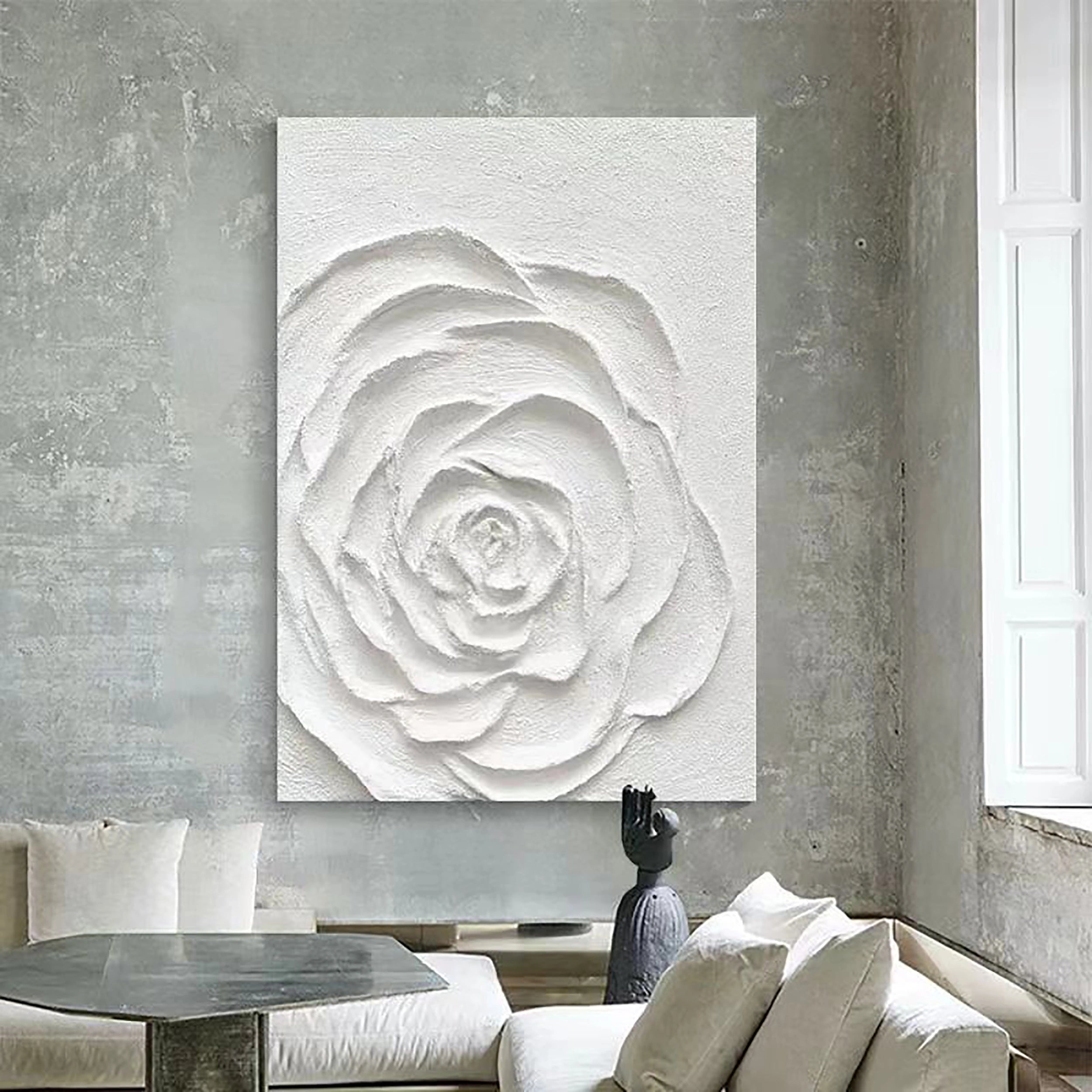 White Textured Minimalist Wall Art #WT053