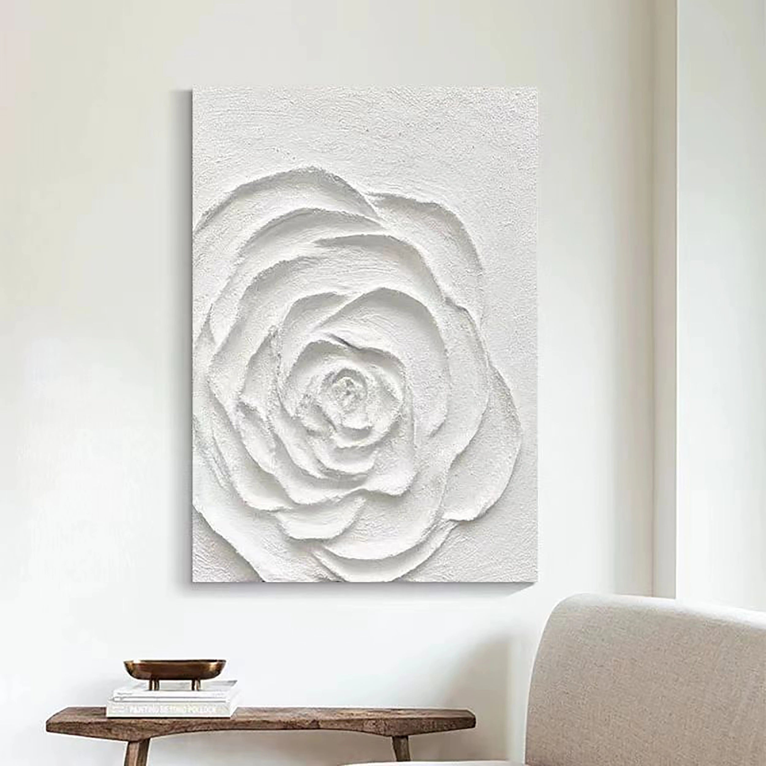 White Textured Minimalist Wall Art #WT053