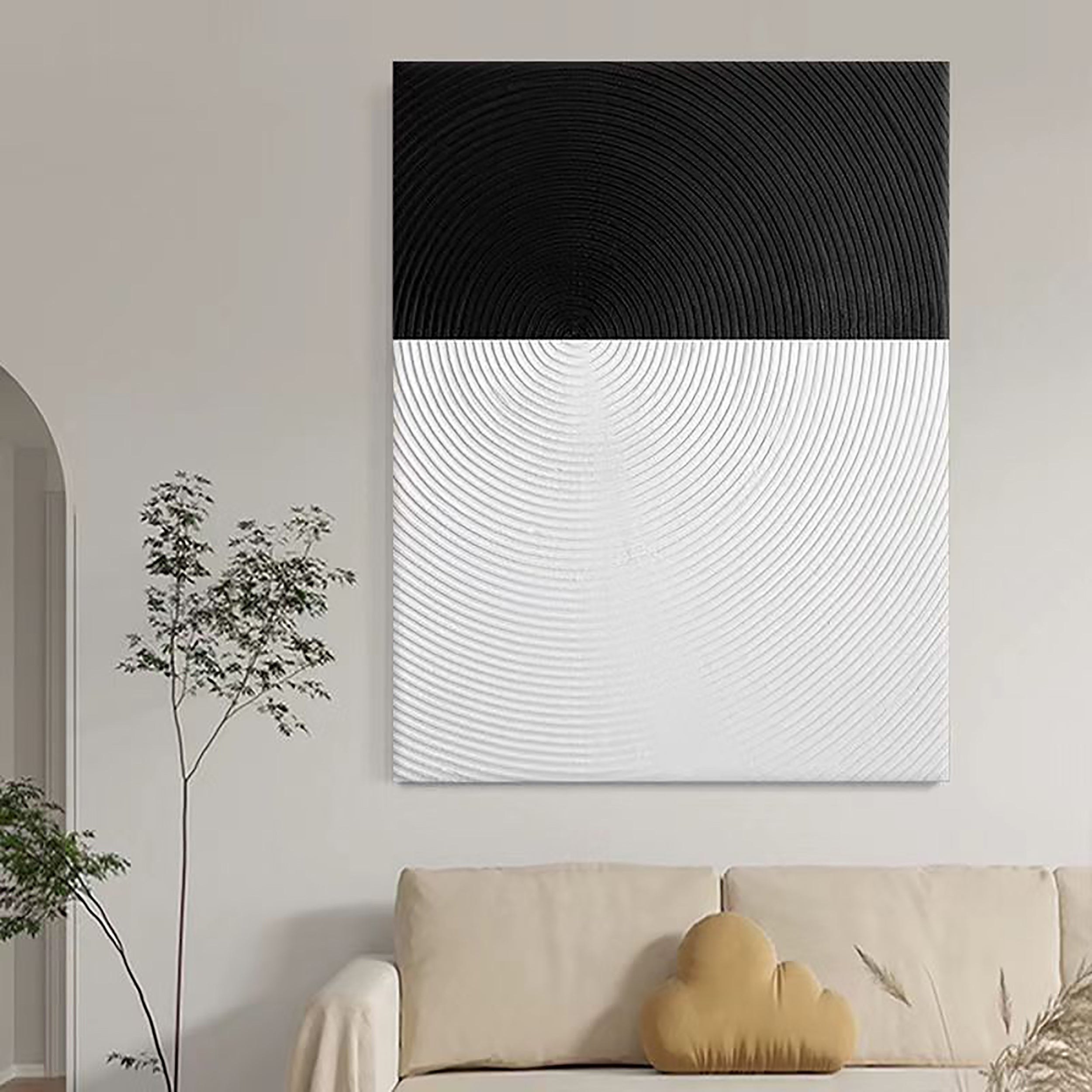White Textured Minimalist Wall Art #WT087