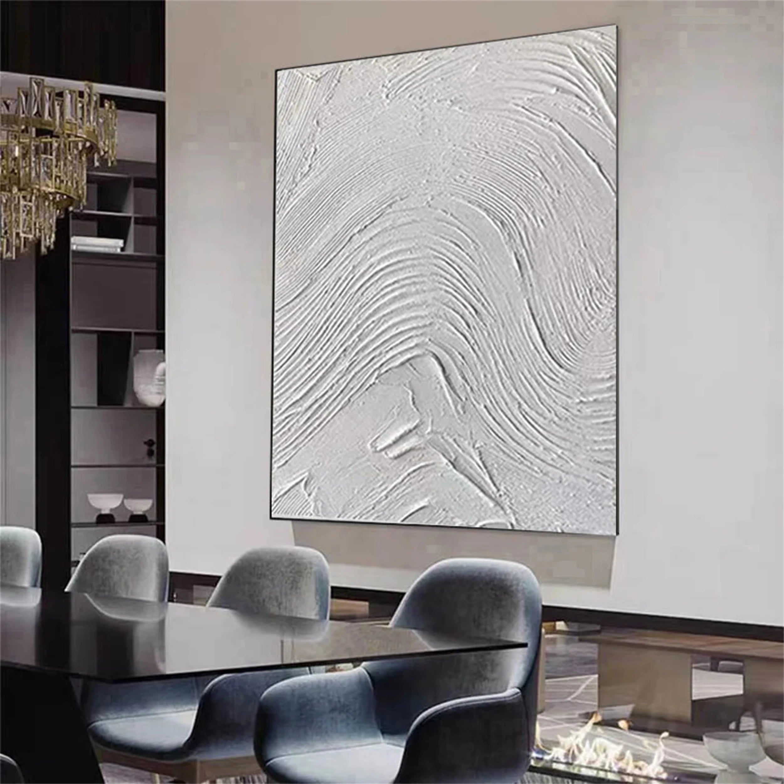 White Textured Minimalist Wall Art #WT075