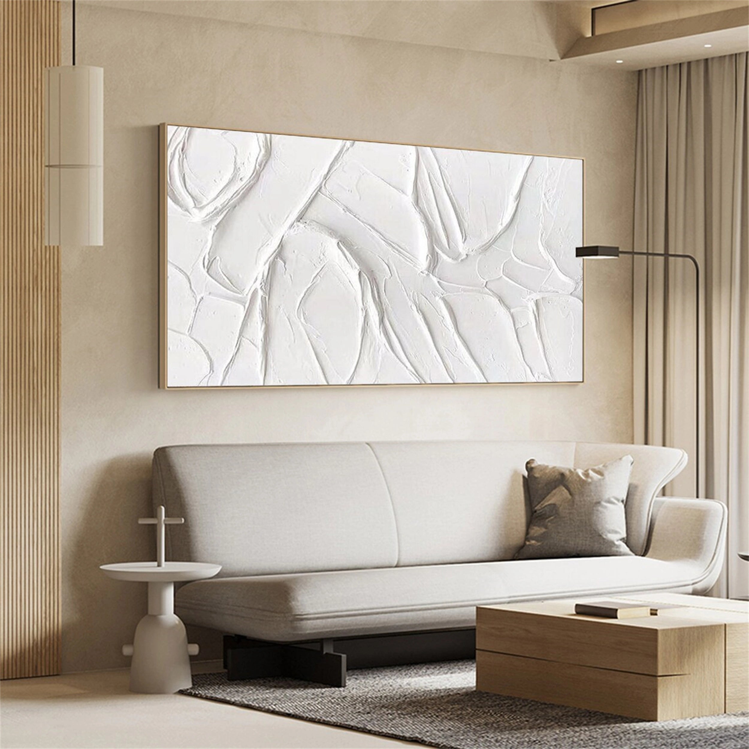 White Textured Minimalist Wall Art #WT068