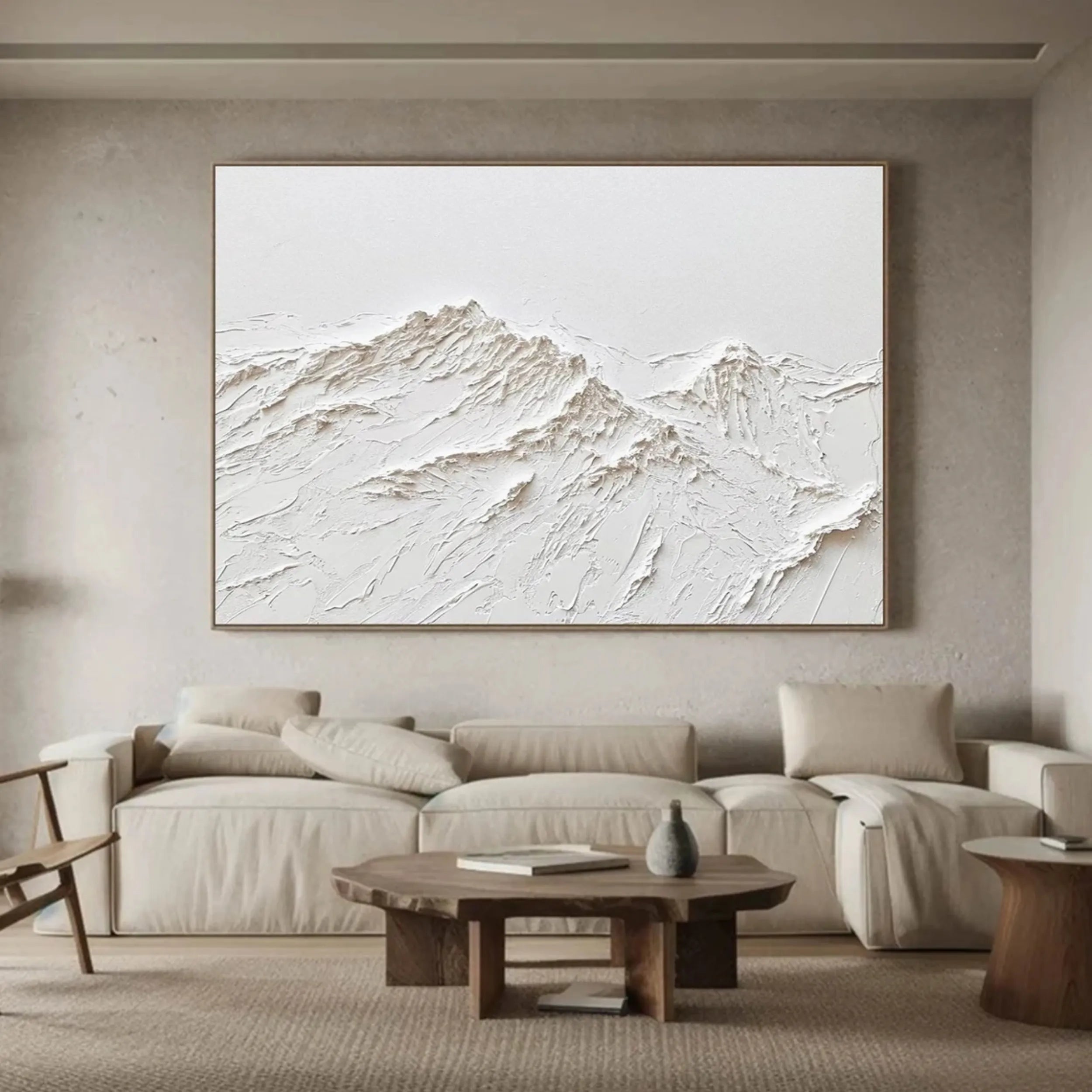 White Textured Minimalist Wall Art #WT130