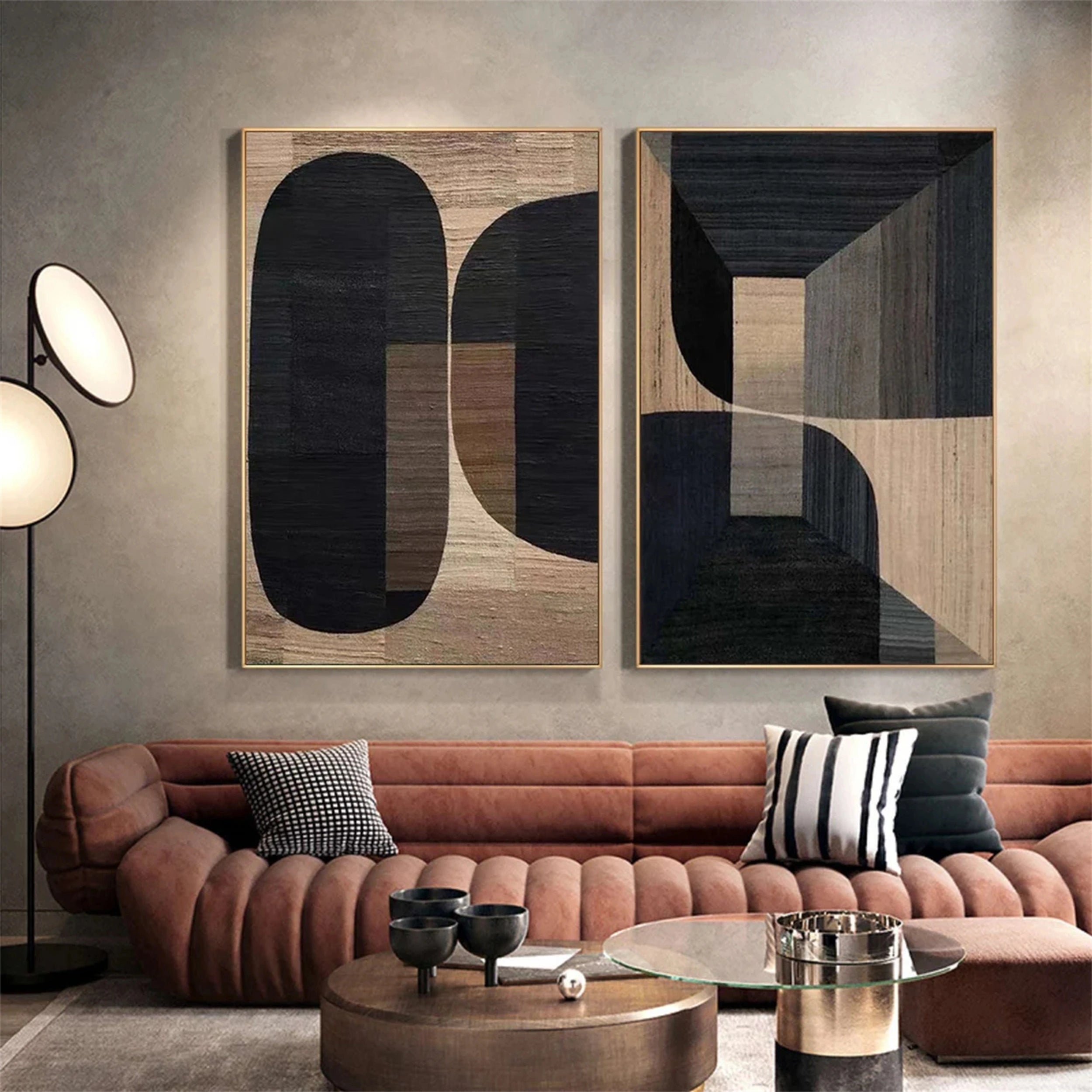 Wabi Sabi Abstract Wall Art Set of 2 #WA135