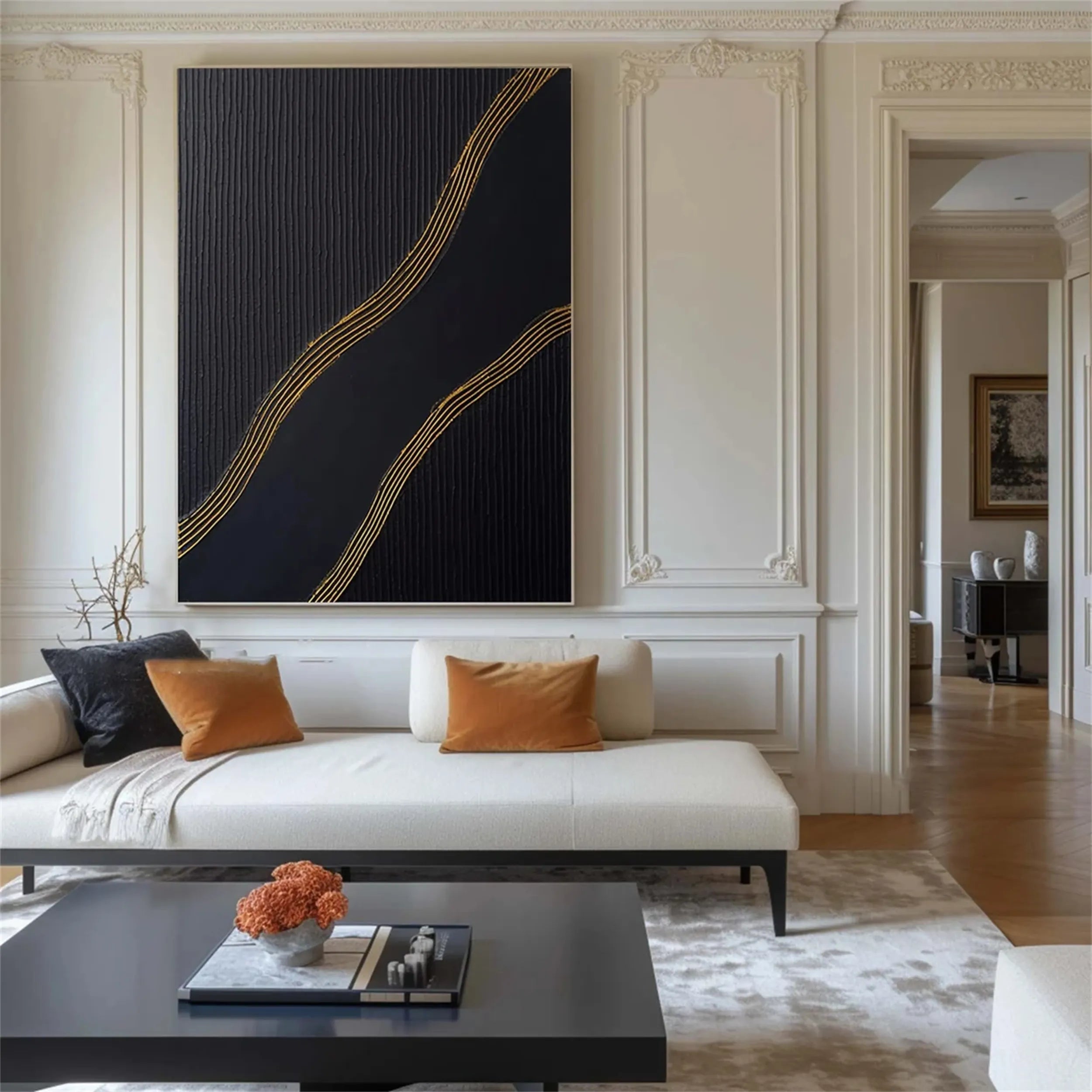 Black Textured Minimalist Wall Art #BT057
