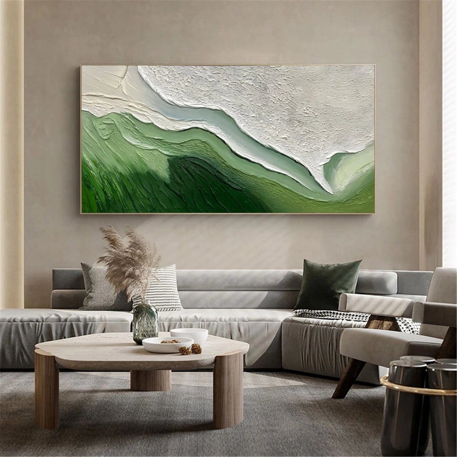 Green Textured Minimalist Wall Art #GT047