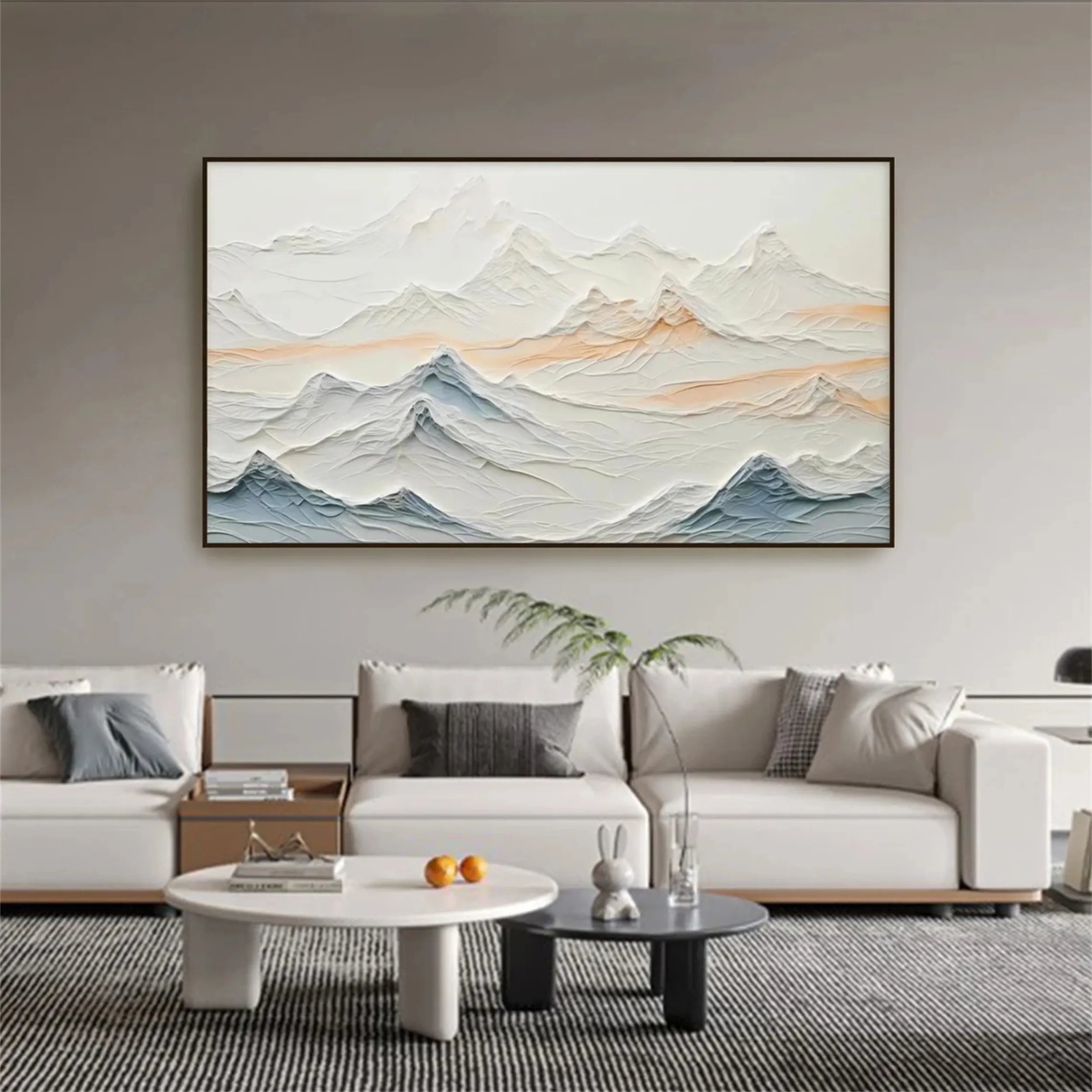 White Textured Minimalist Wall Art #WT122