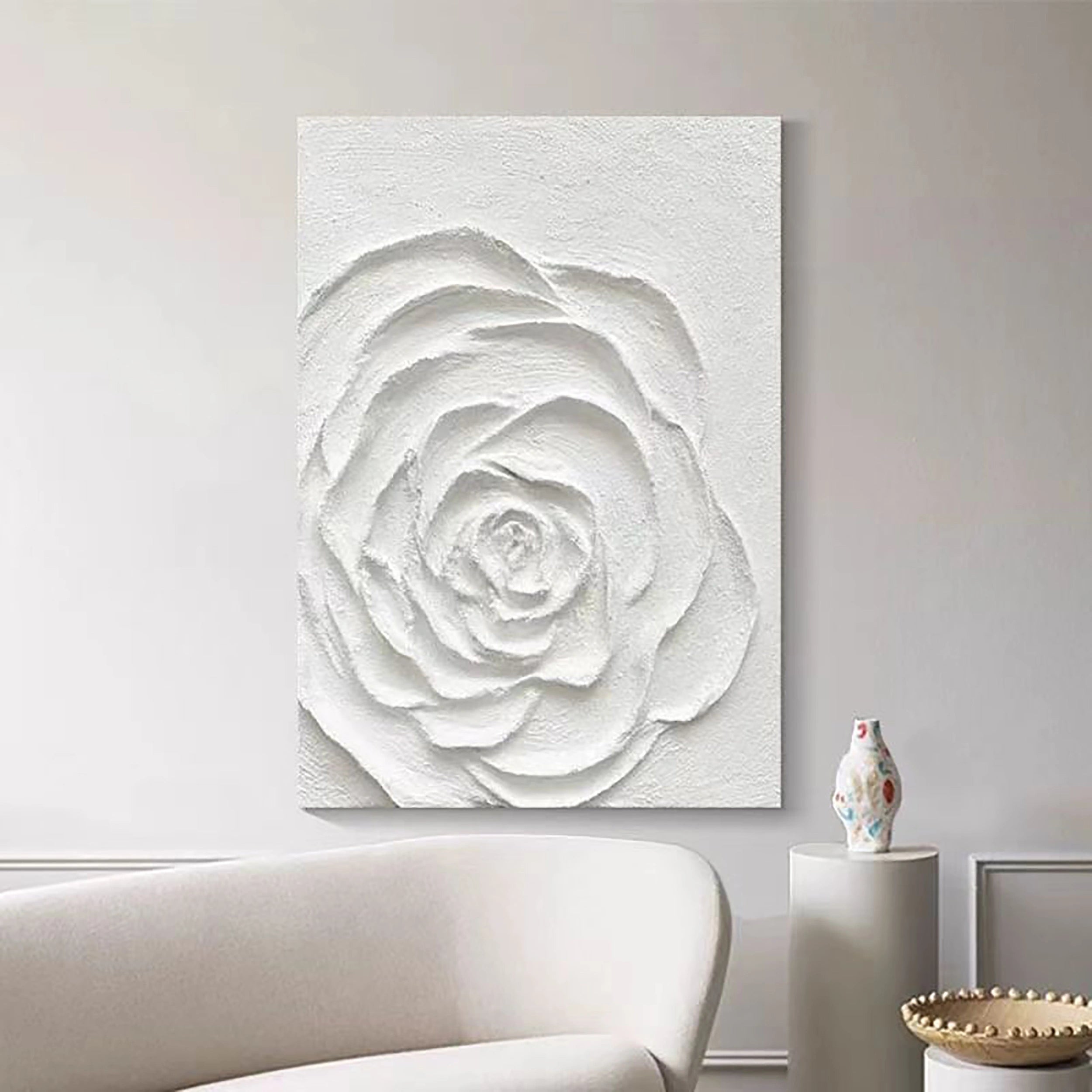 White Textured Minimalist Wall Art #WT053