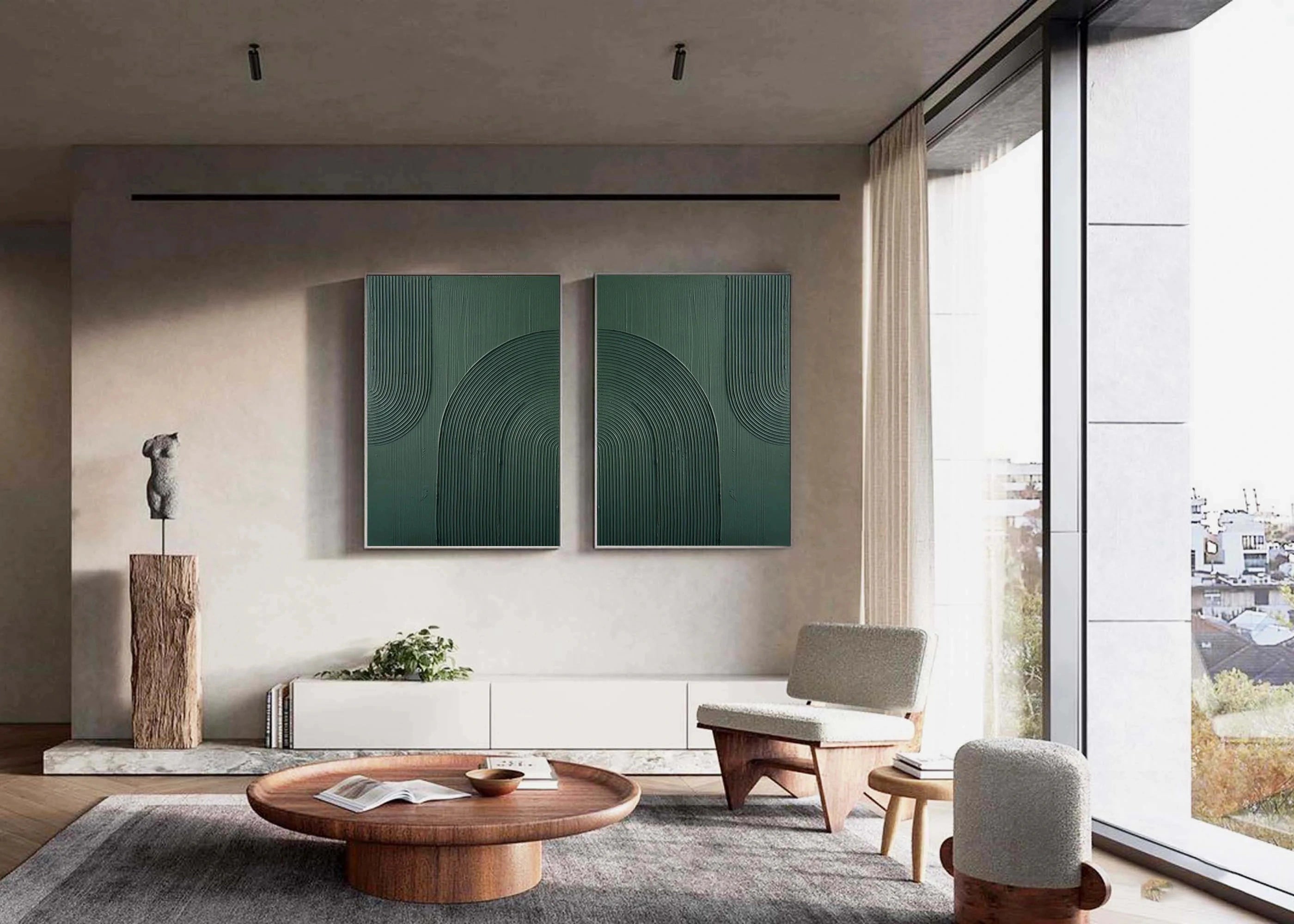 Wabi Sabi Abstract Wall Art Set of 2 #WA006