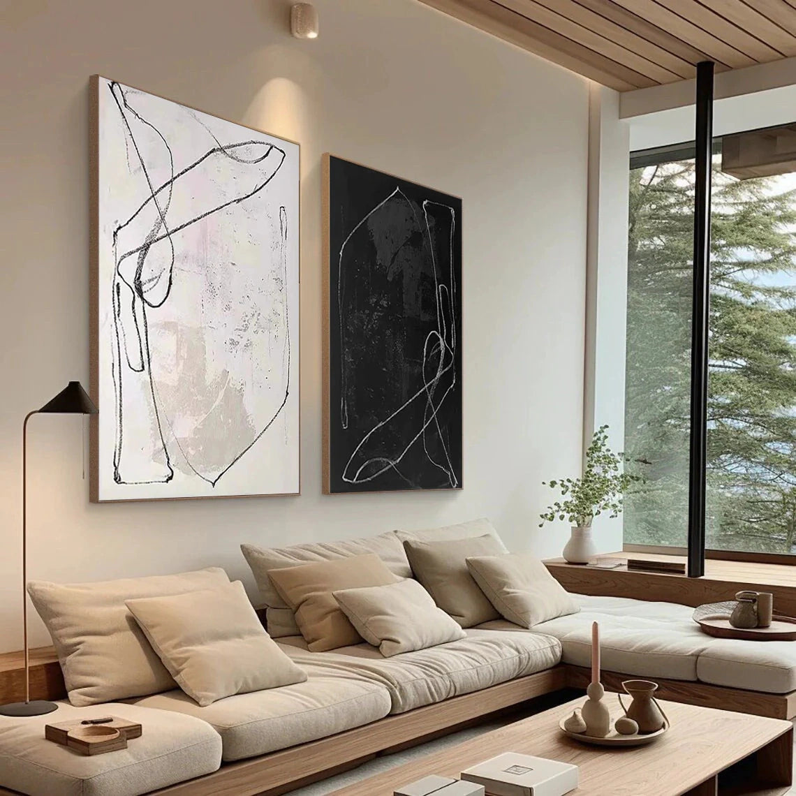 Wabi Sabi Abstract Wall Art Set of 2 #WA005