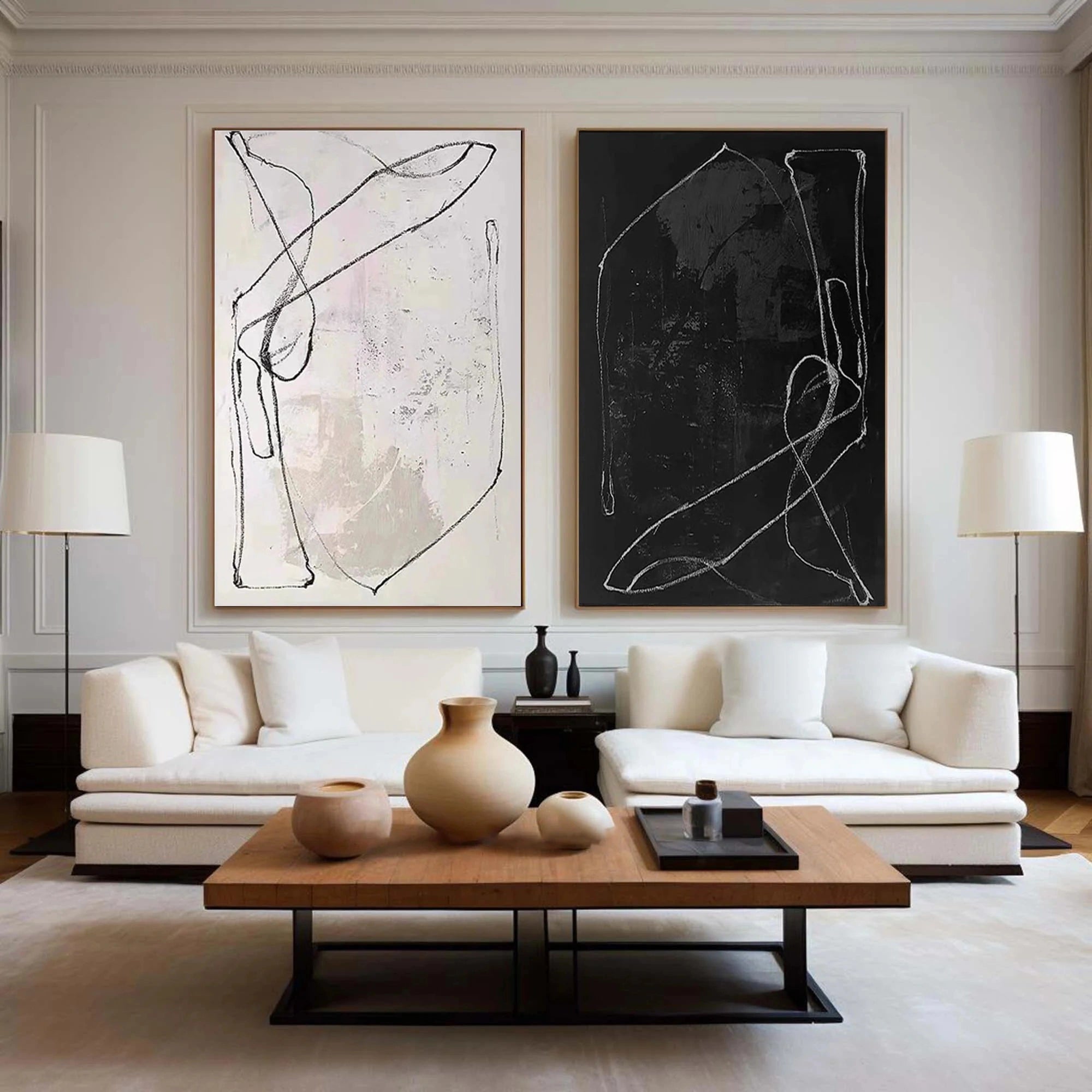 Wabi Sabi Abstract Wall Art Set of 2 #WA005