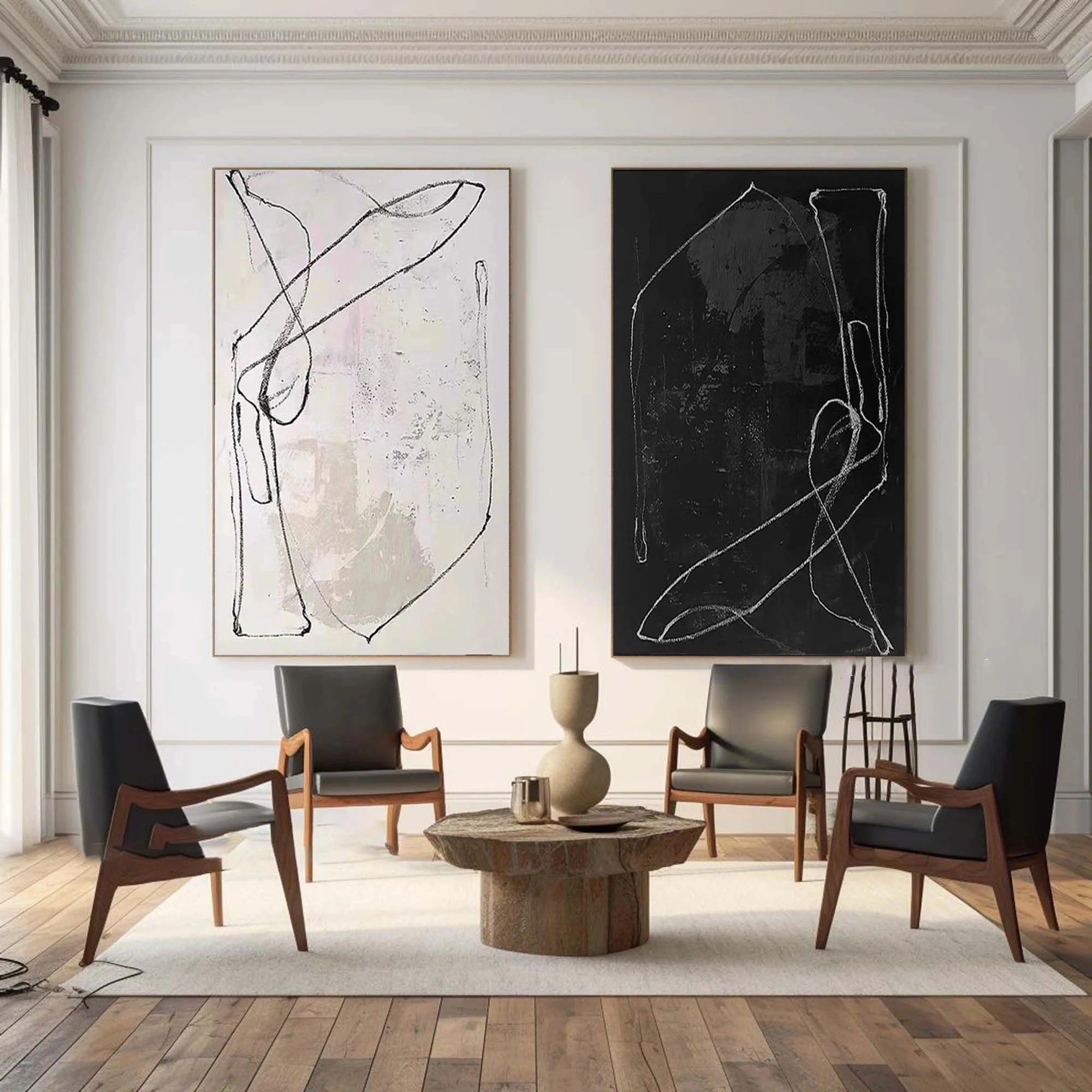 Wabi Sabi Abstract Wall Art Set of 2 #WA005