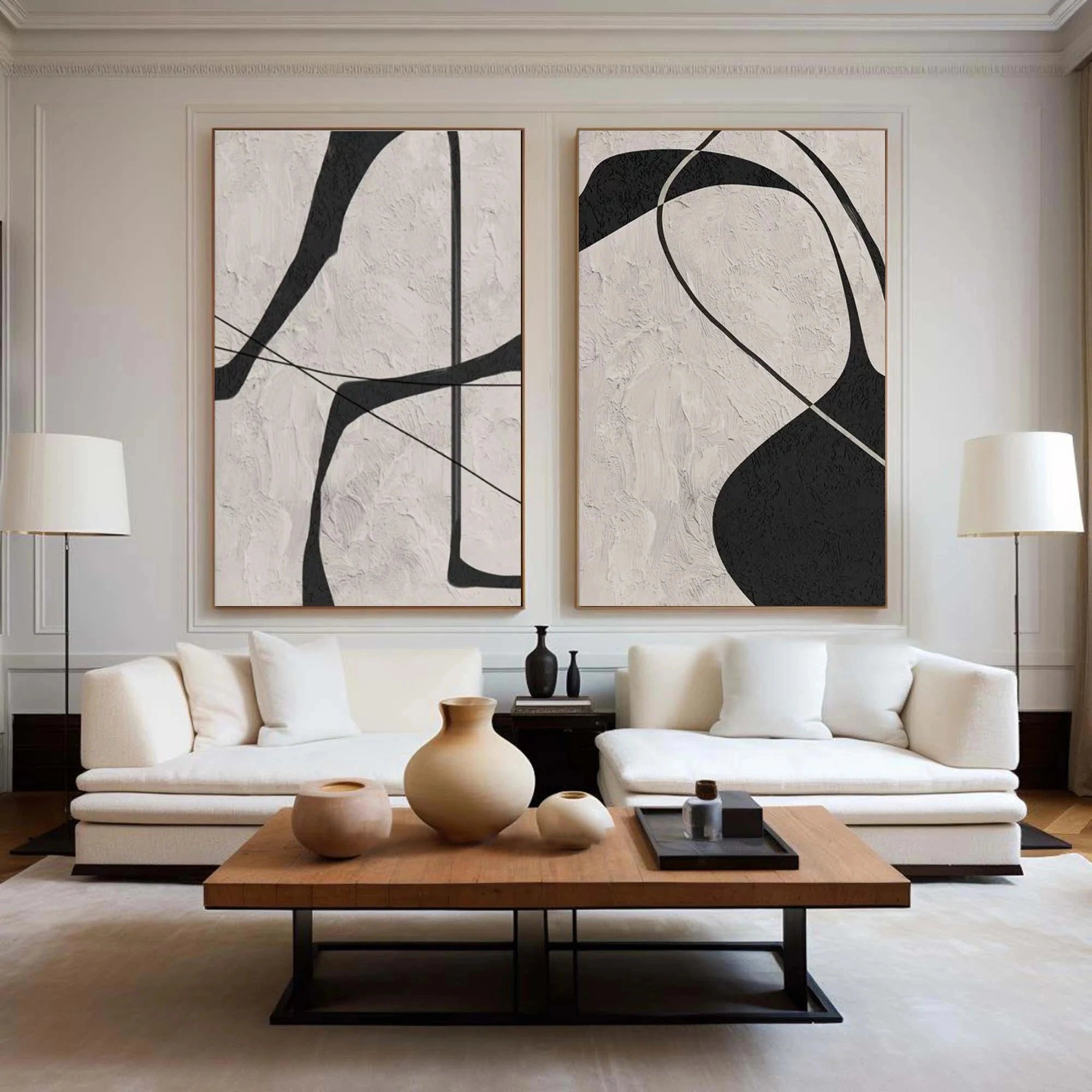 Wabi Sabi Abstract Wall Art Set of 2 #WA004