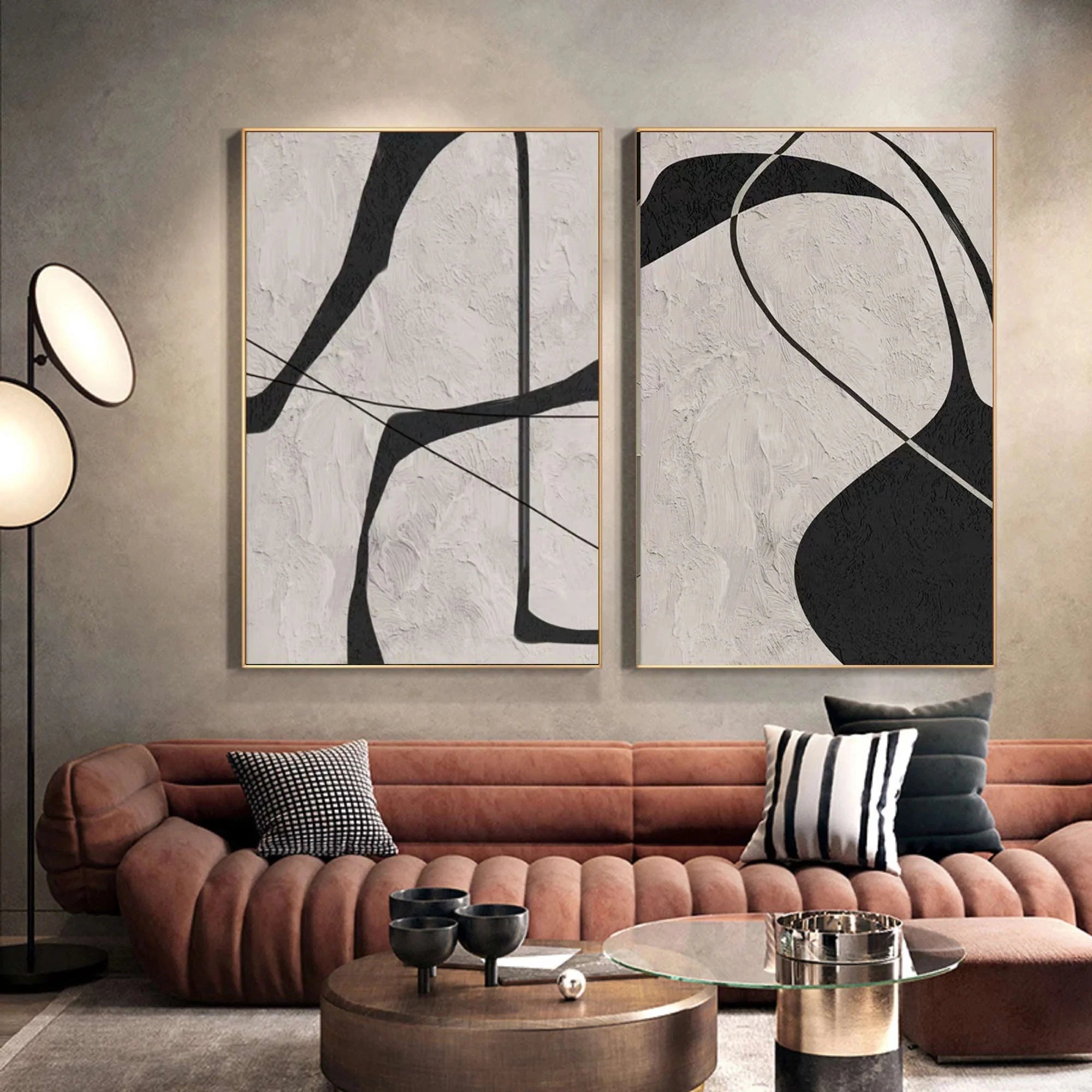 Wabi Sabi Abstract Wall Art Set of 2 #WA004