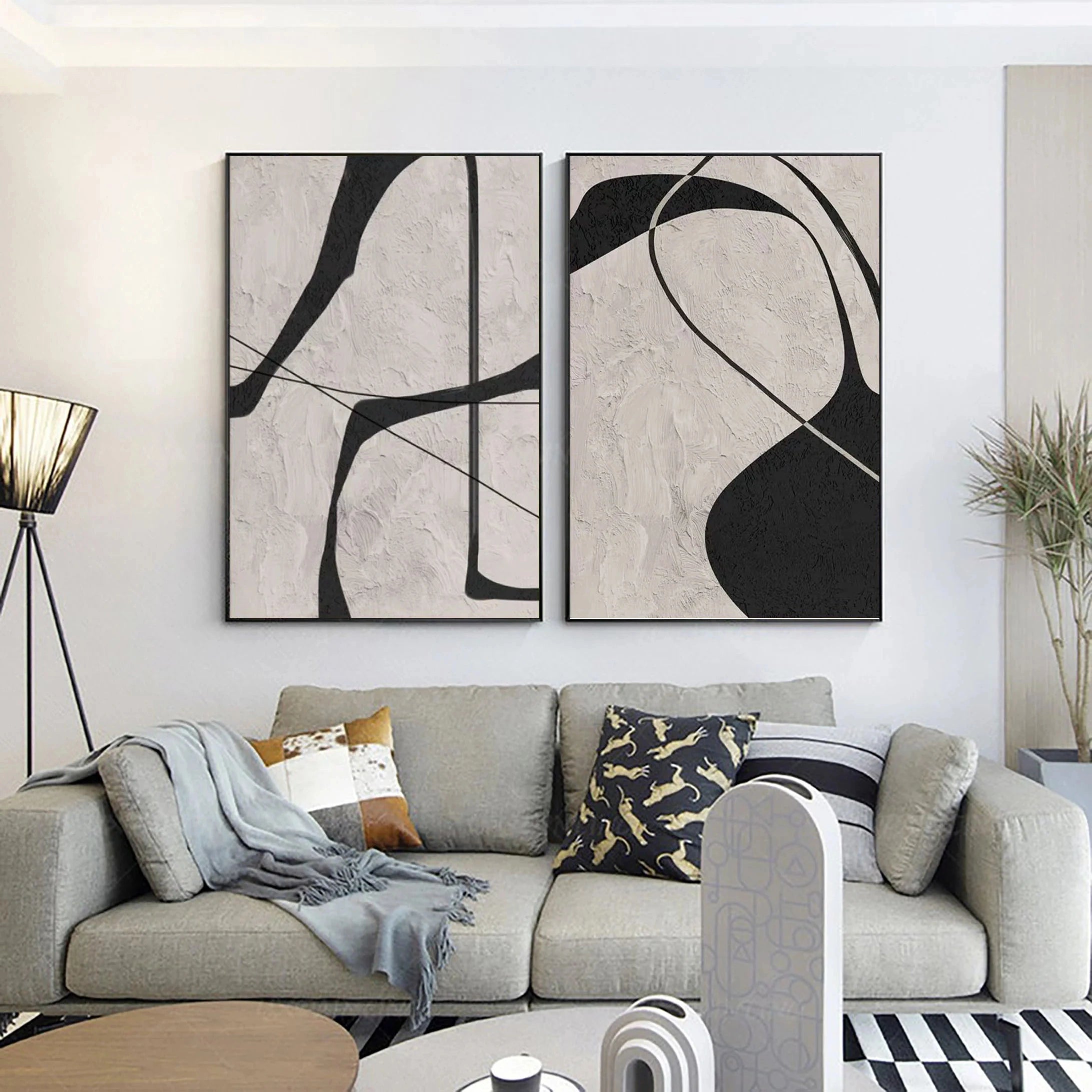 Wabi Sabi Abstract Wall Art Set of 2 #WA004
