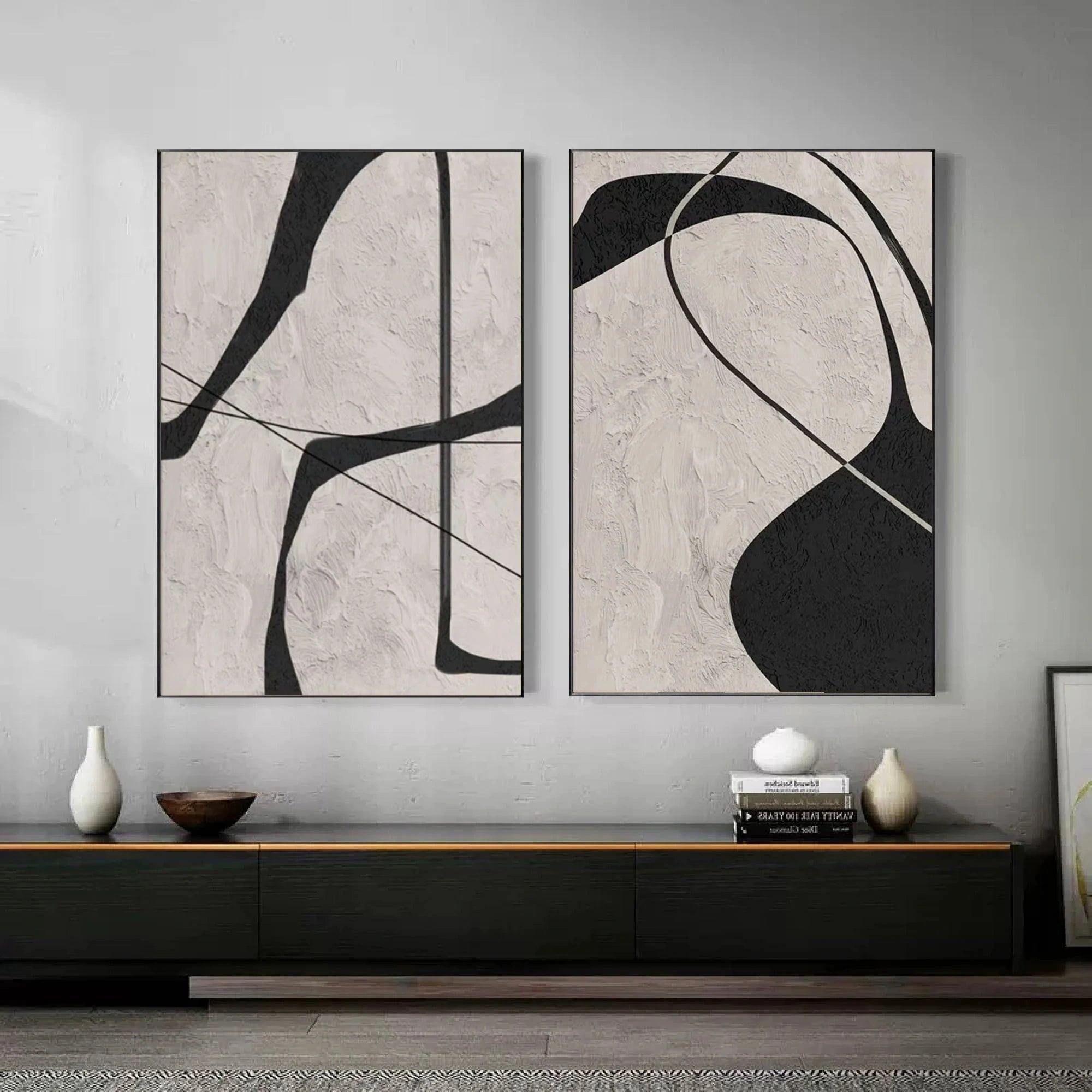 Wabi Sabi Abstract Wall Art Set of 2 #WA004