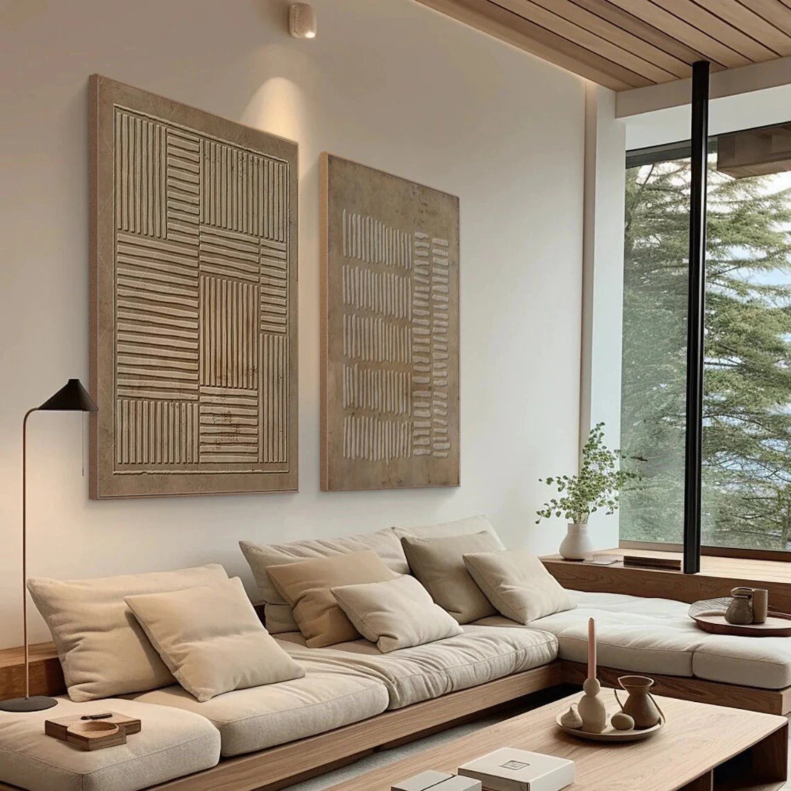 Wabi Sabi Abstract Wall Art Set of 2 #WA008