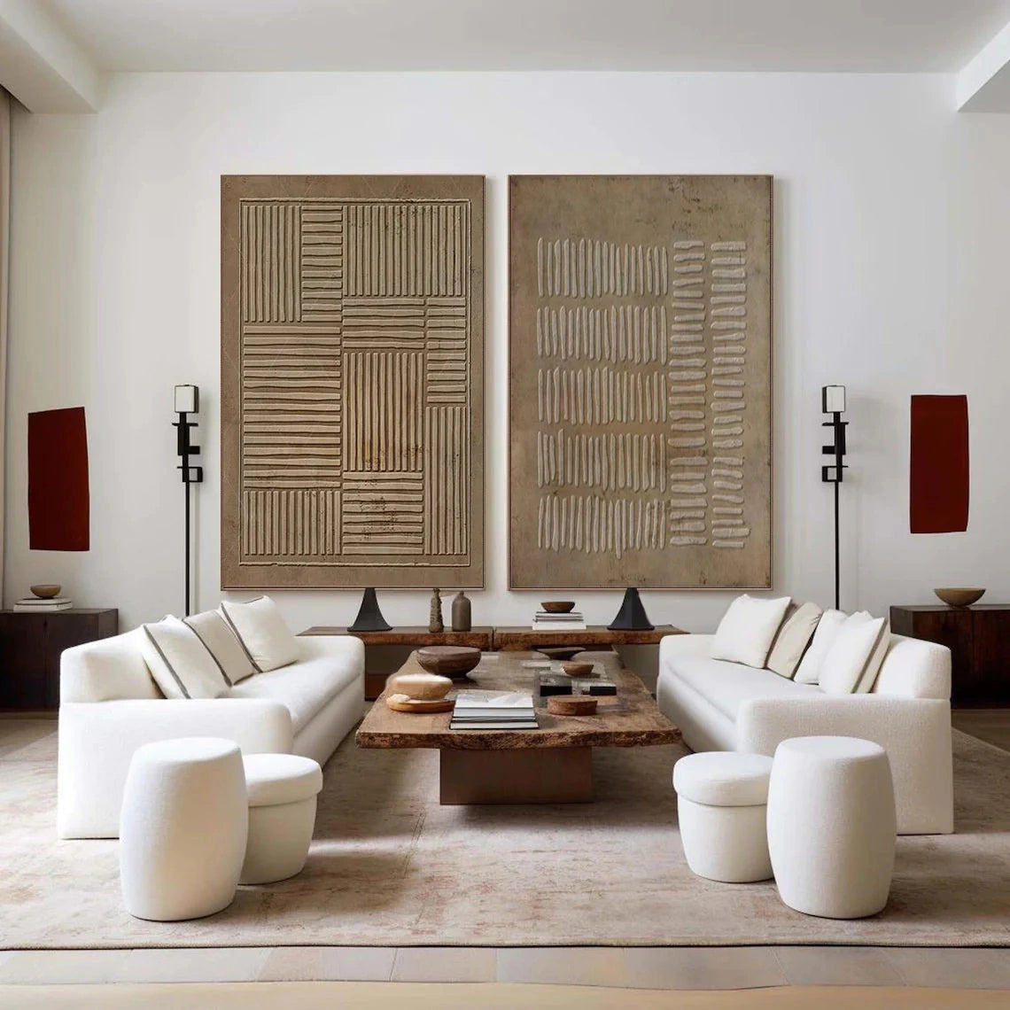 Wabi Sabi Abstract Wall Art Set of 2 #WA008