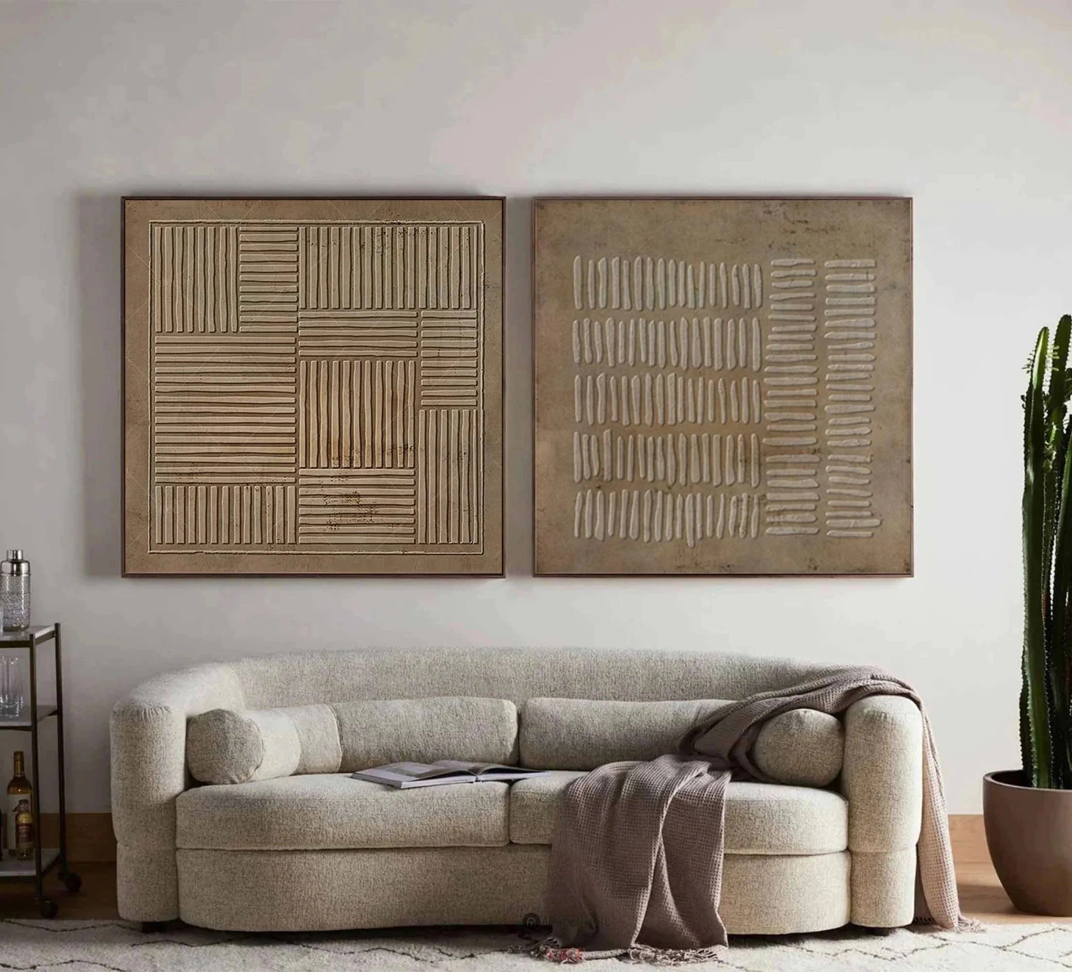 Wabi Sabi Abstract Wall Art Set of 2 #WA008