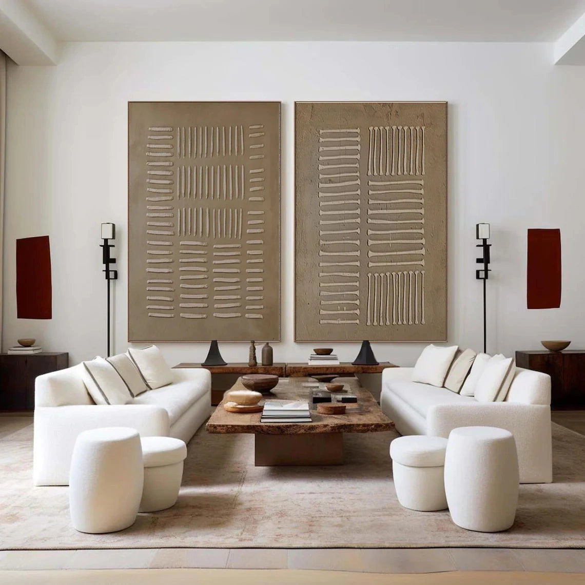 Wabi Sabi Abstract Wall Art Set of 2 #WA007