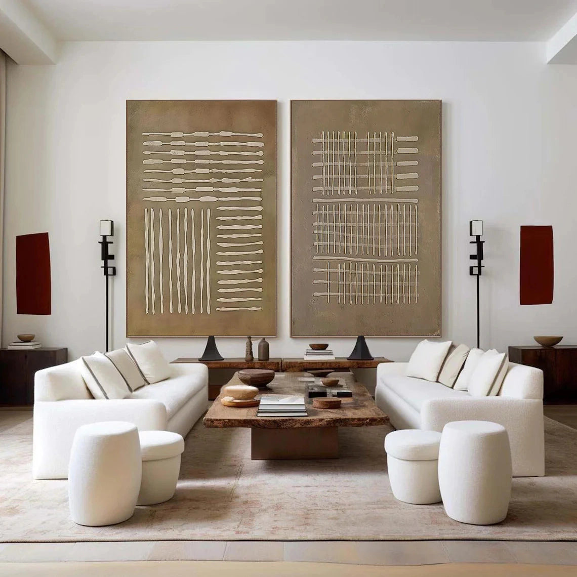 Wabi Sabi Abstract Wall Art Set of 2 #WA009