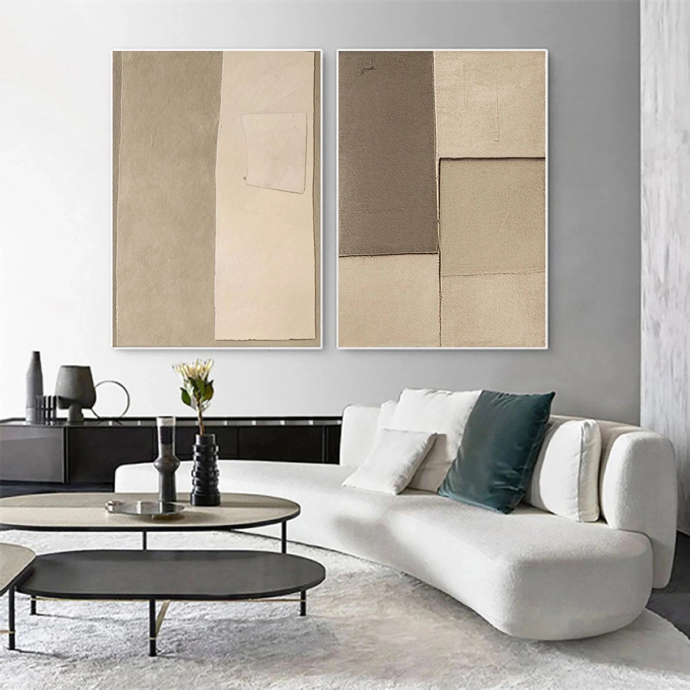 Wabi Sabi Abstract Wall Art Set of 2 #WA003