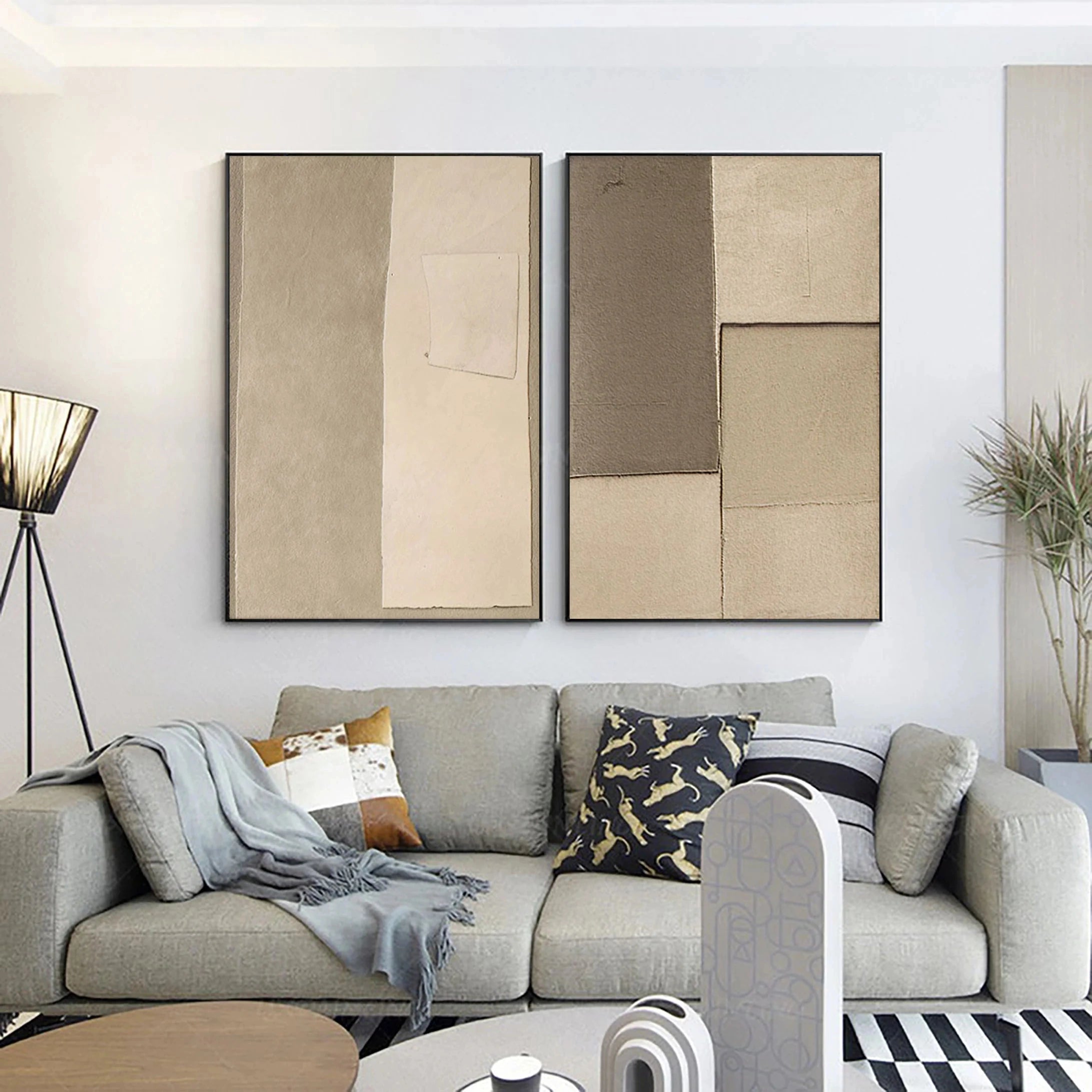 Wabi Sabi Abstract Wall Art Set of 2 #WA003