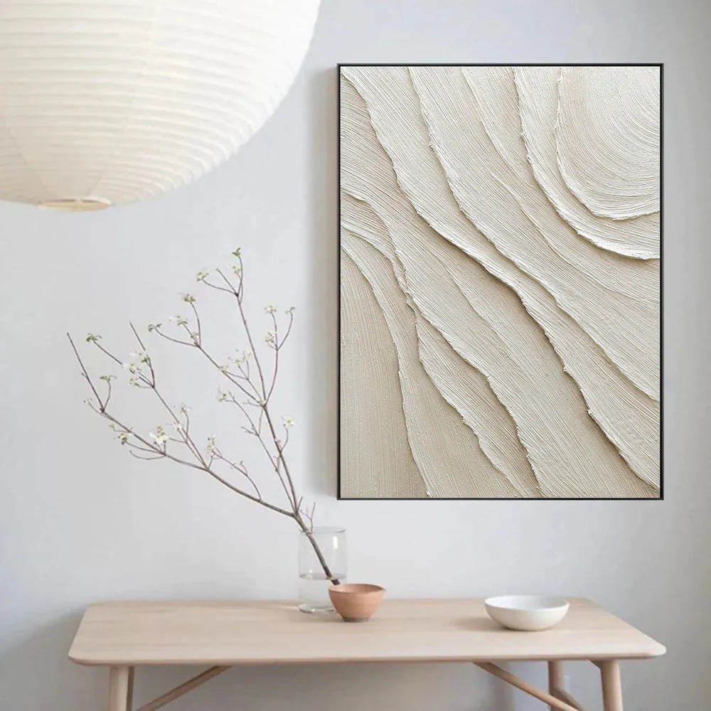 White Textured Minimalist Wall Art #WT031