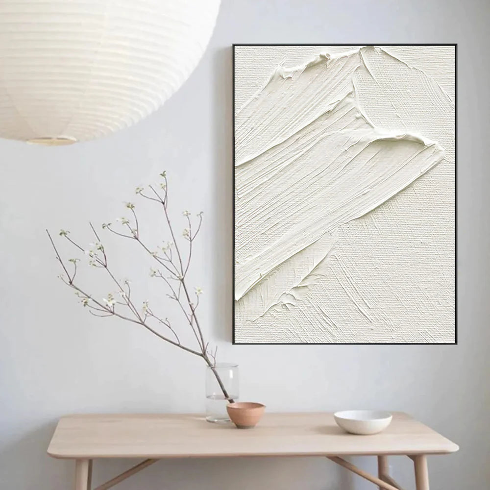 White Textured Minimalist Wall Art #WT025