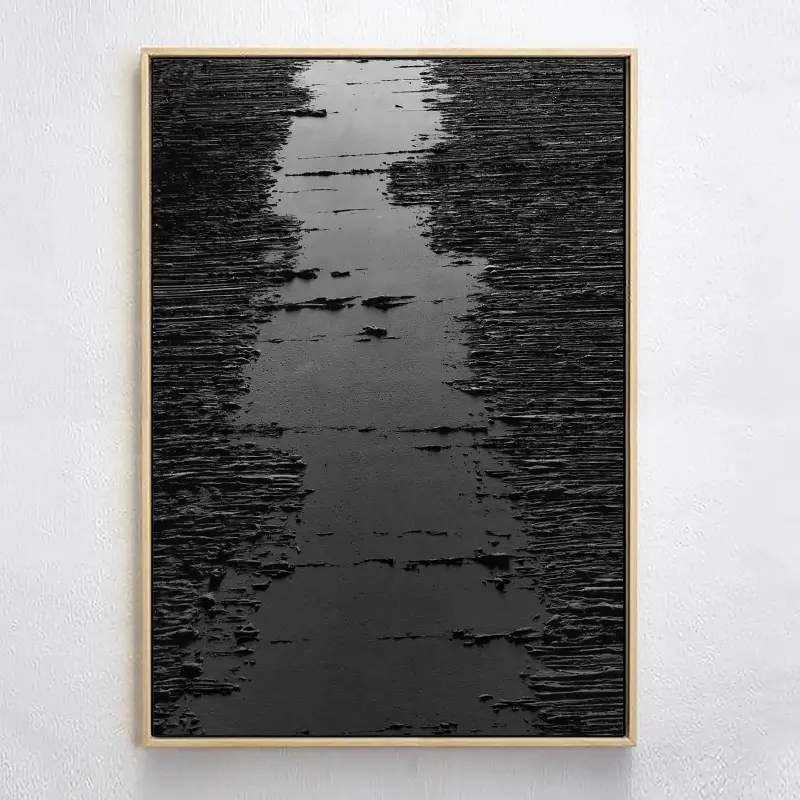 Black Textured Minimalist Wall Art #BT008