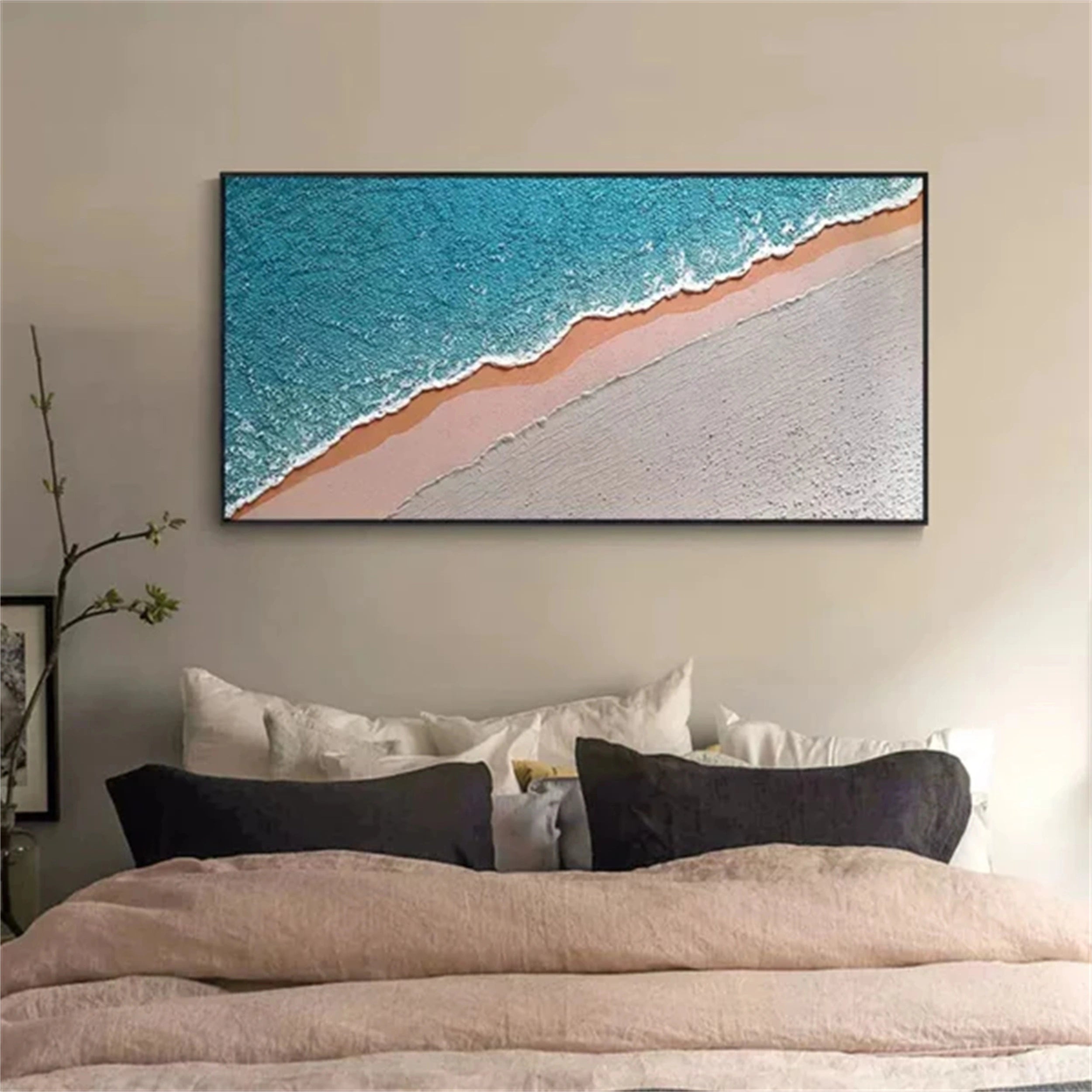 Blue Textured Minimalist Wall Art #BL017