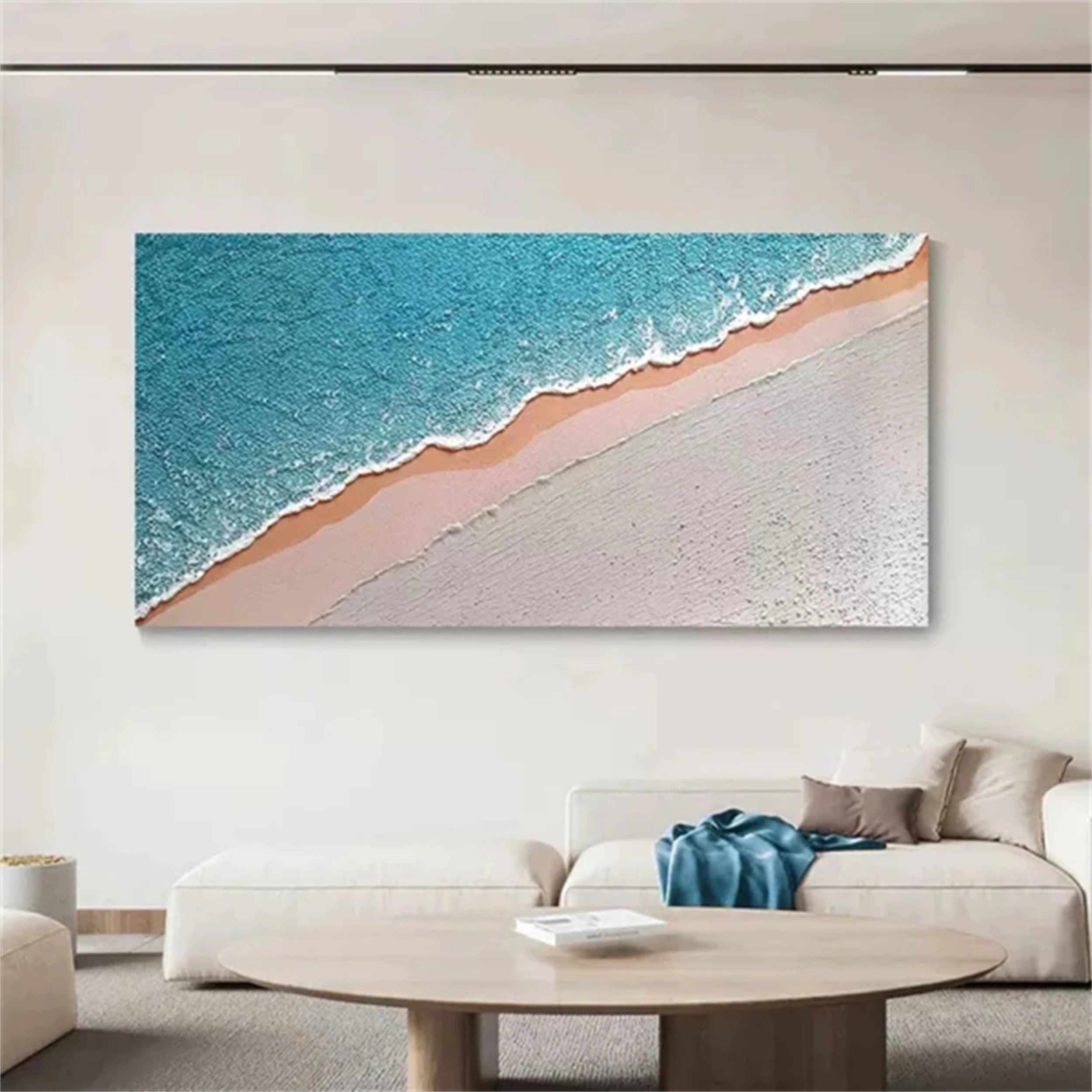 Blue Textured Minimalist Wall Art #BL017