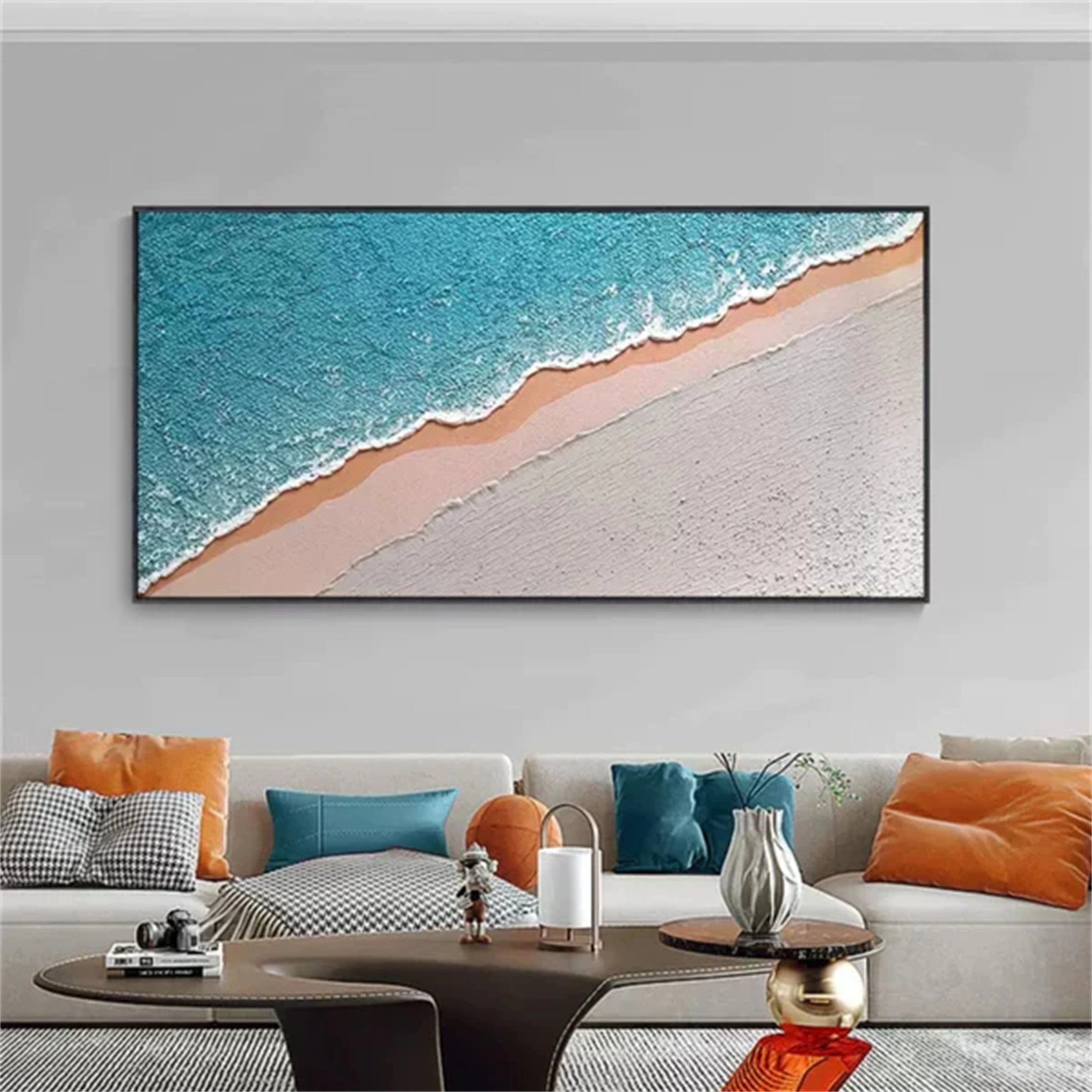 Blue Textured Minimalist Wall Art #BL017